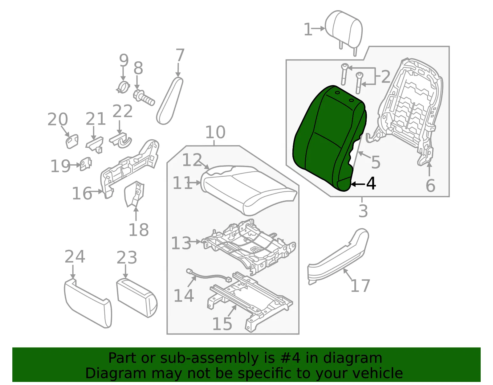 Seat Back Cover - Kia (89360-A9730DLA) - view 2