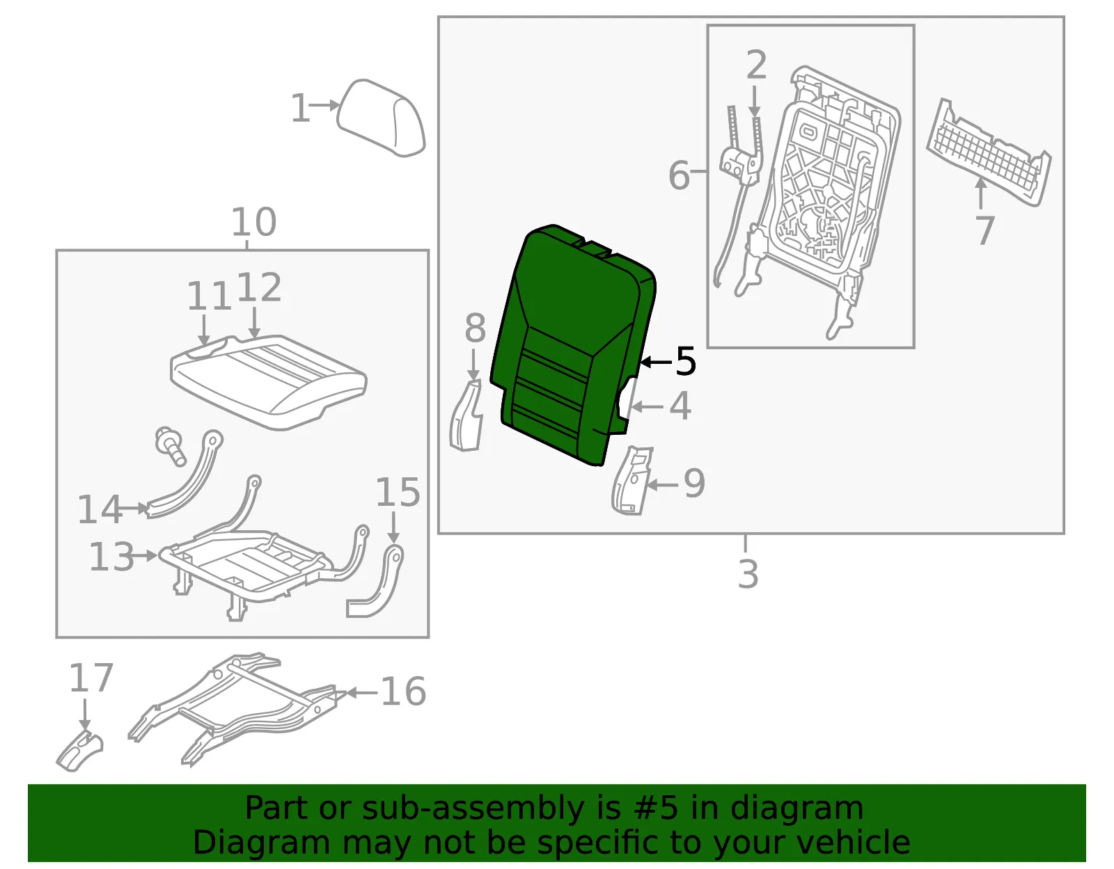 Seat Back Cover - Kia (89360-C6512C64) - view 2