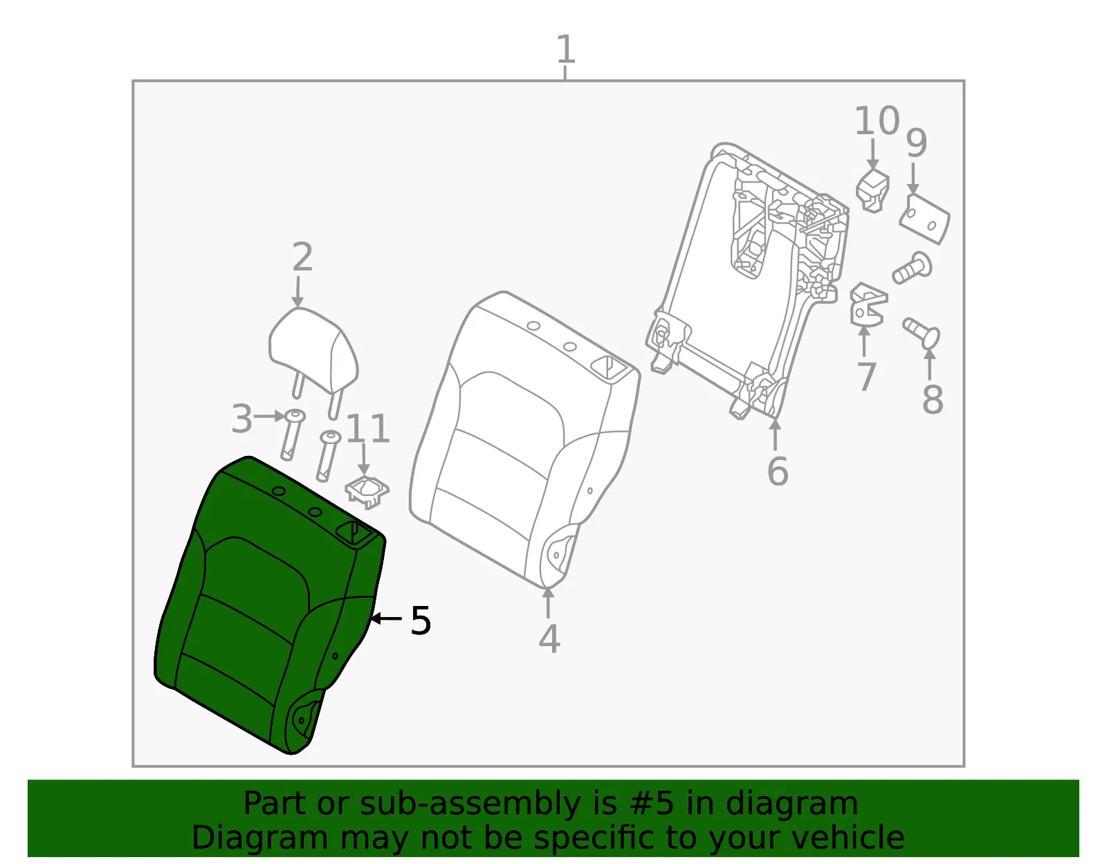 Seat Back Cover - Kia (89360-G5020DPS) - view 2