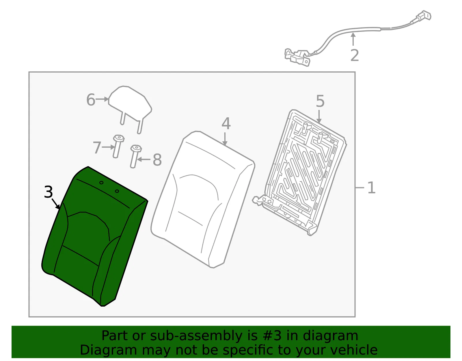 Seat Back Cover - Kia (89360-M7630B5D) - view 2