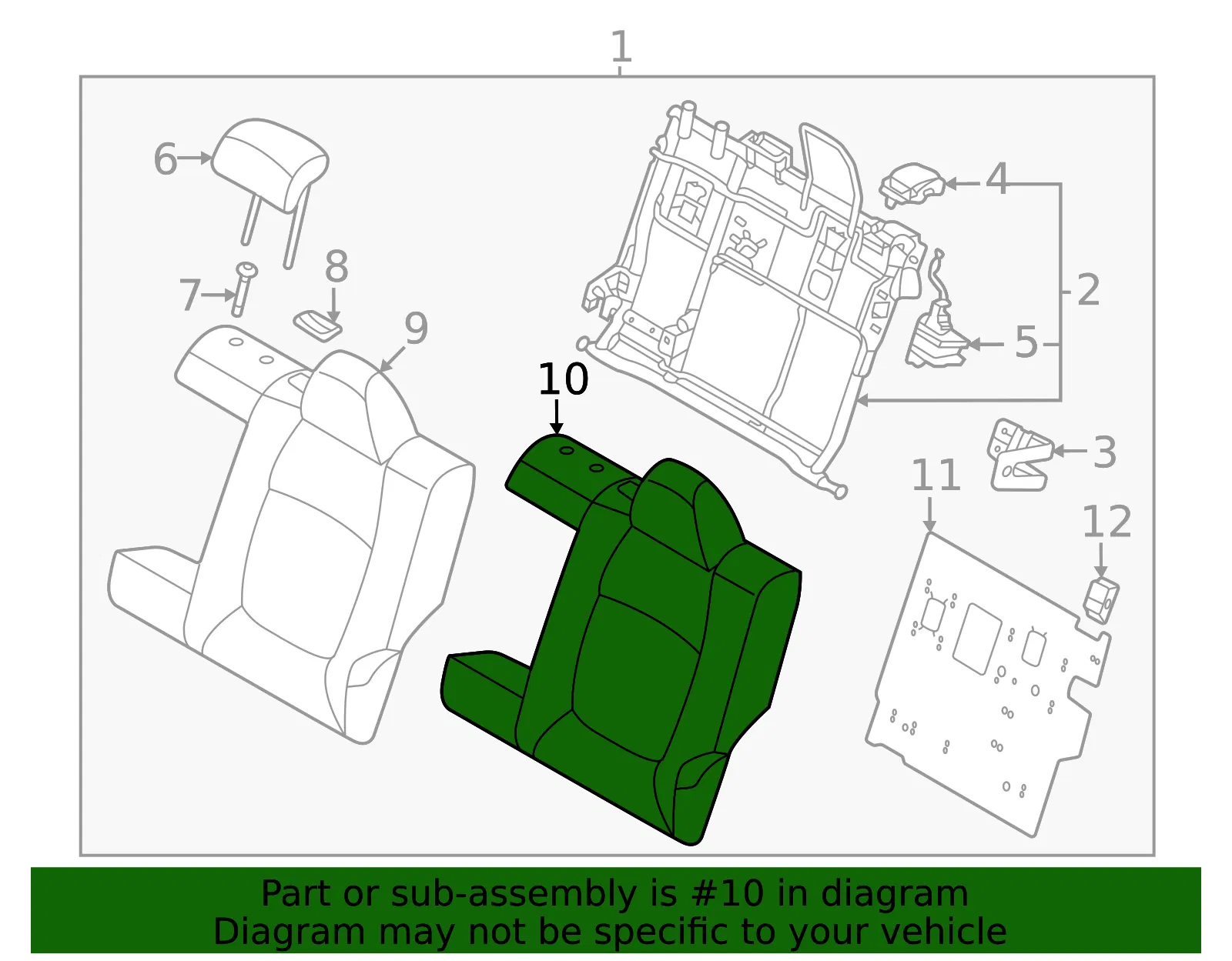 Seat Back Cover - Kia (89360-Q5000A7B) - view 2