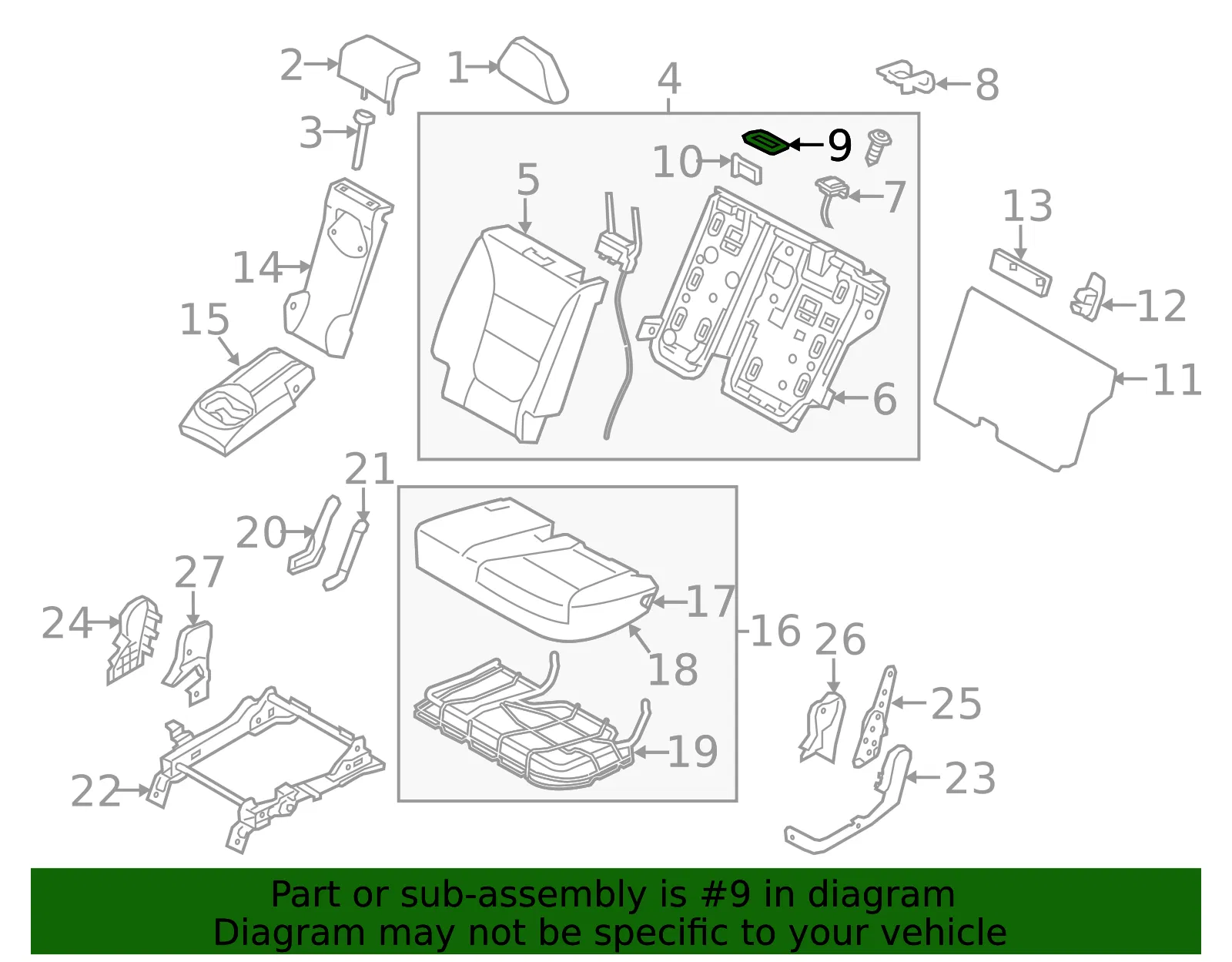 Seat Belt Cover - Driver's Side (LH) - Kia (89362-2P220H9) - view 2