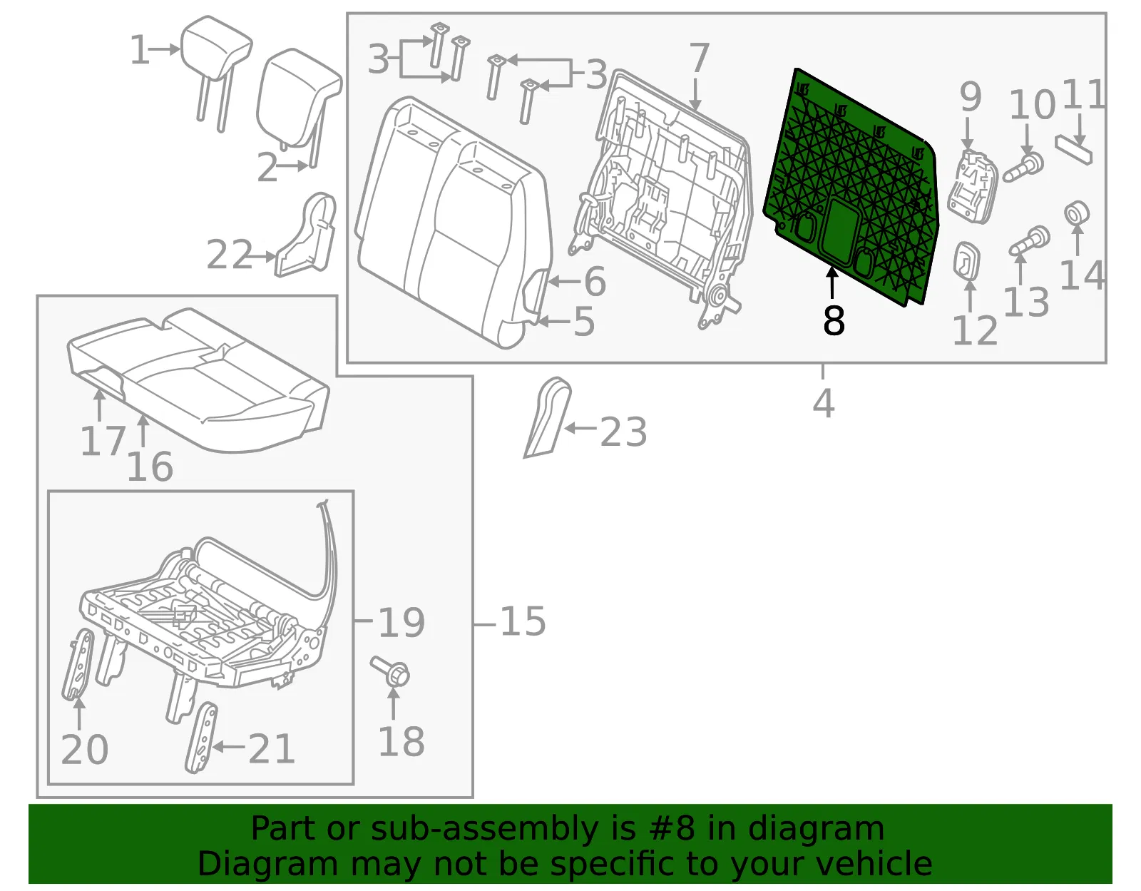 Seat Back Panel - Kia (89365-A9062BQ) - view 2