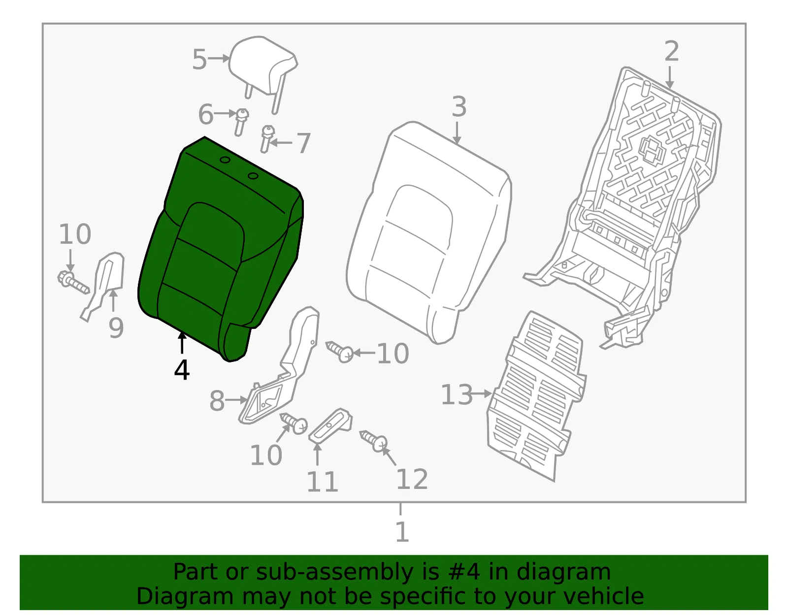 Seat Back Cover - Kia (89370-D9030D9C) - view 2