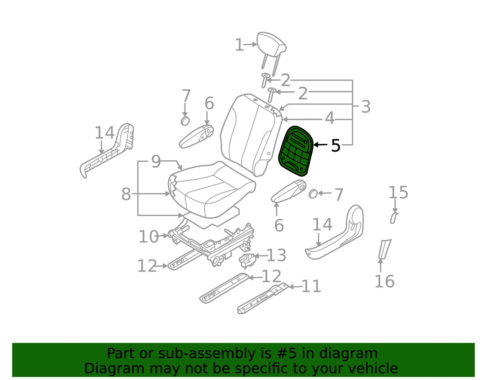 Seat Back Panel - Kia (89380-4D110CS) - view 2