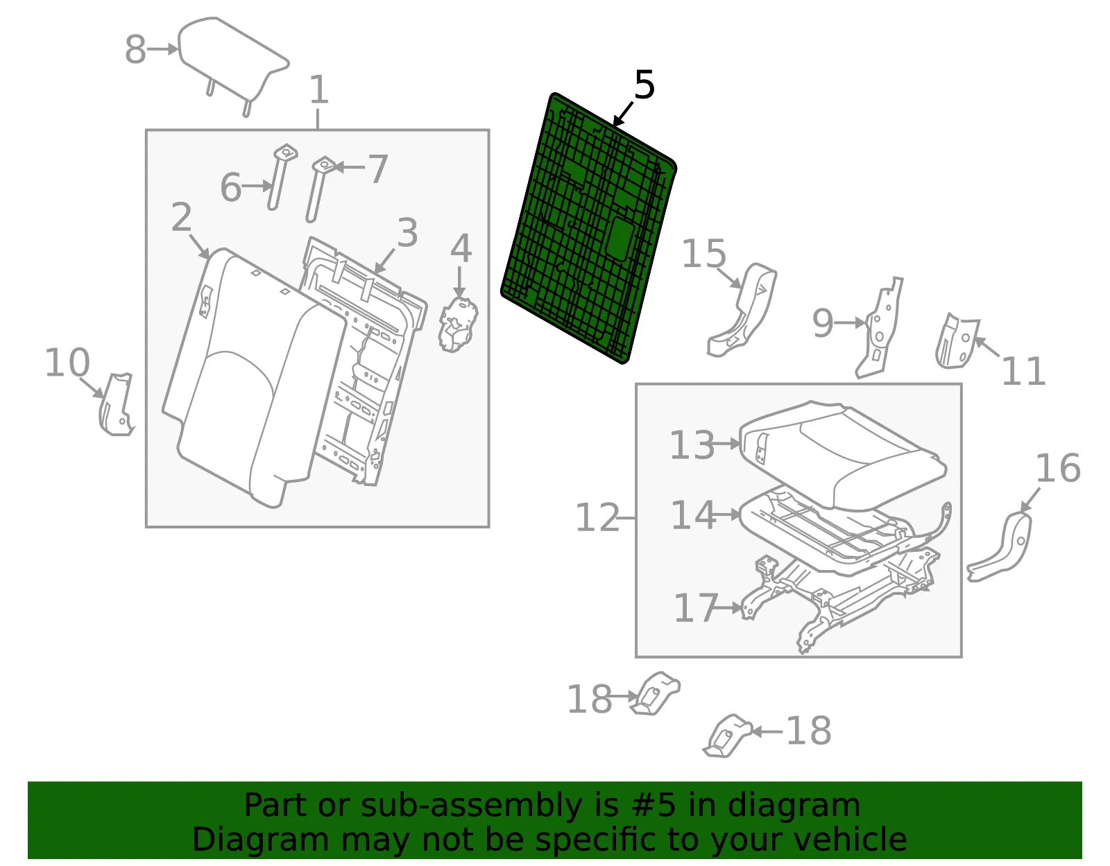 Seat Back Panel - Driver's Side (LH) - Kia (89390-2J800ACH) - view 2