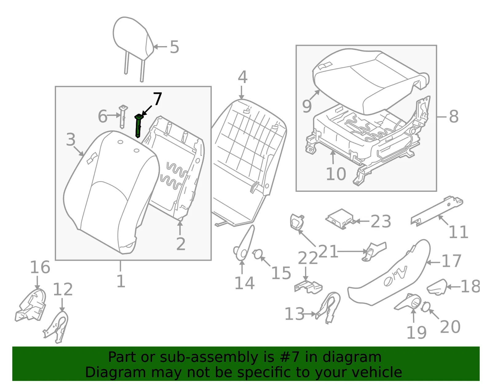 Headrest Guide - Driver's Side (LH) - Kia (89396-2J000WK) - view 2