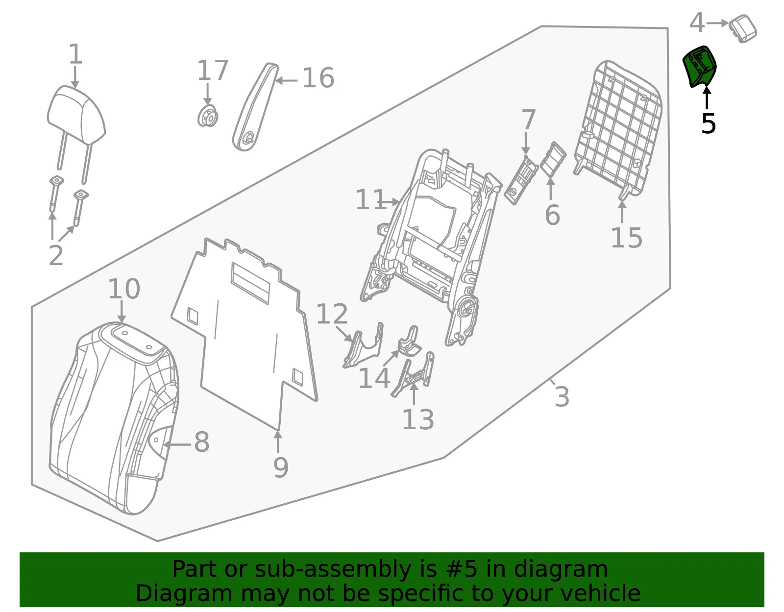 Seat Back Assembly Guide - Kia (89397-R0010OFB) - view 2