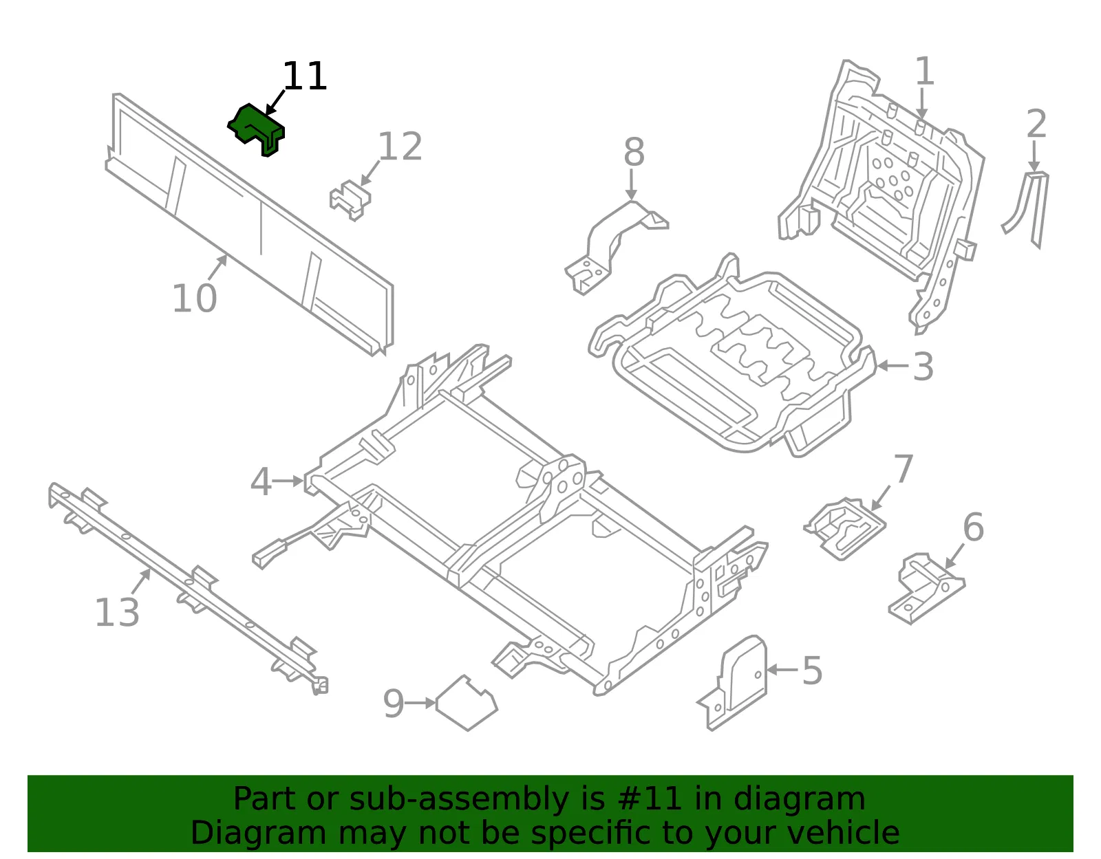 Seat Frame Trim Panel - Nissan (893A3-4BA0A) - view 2