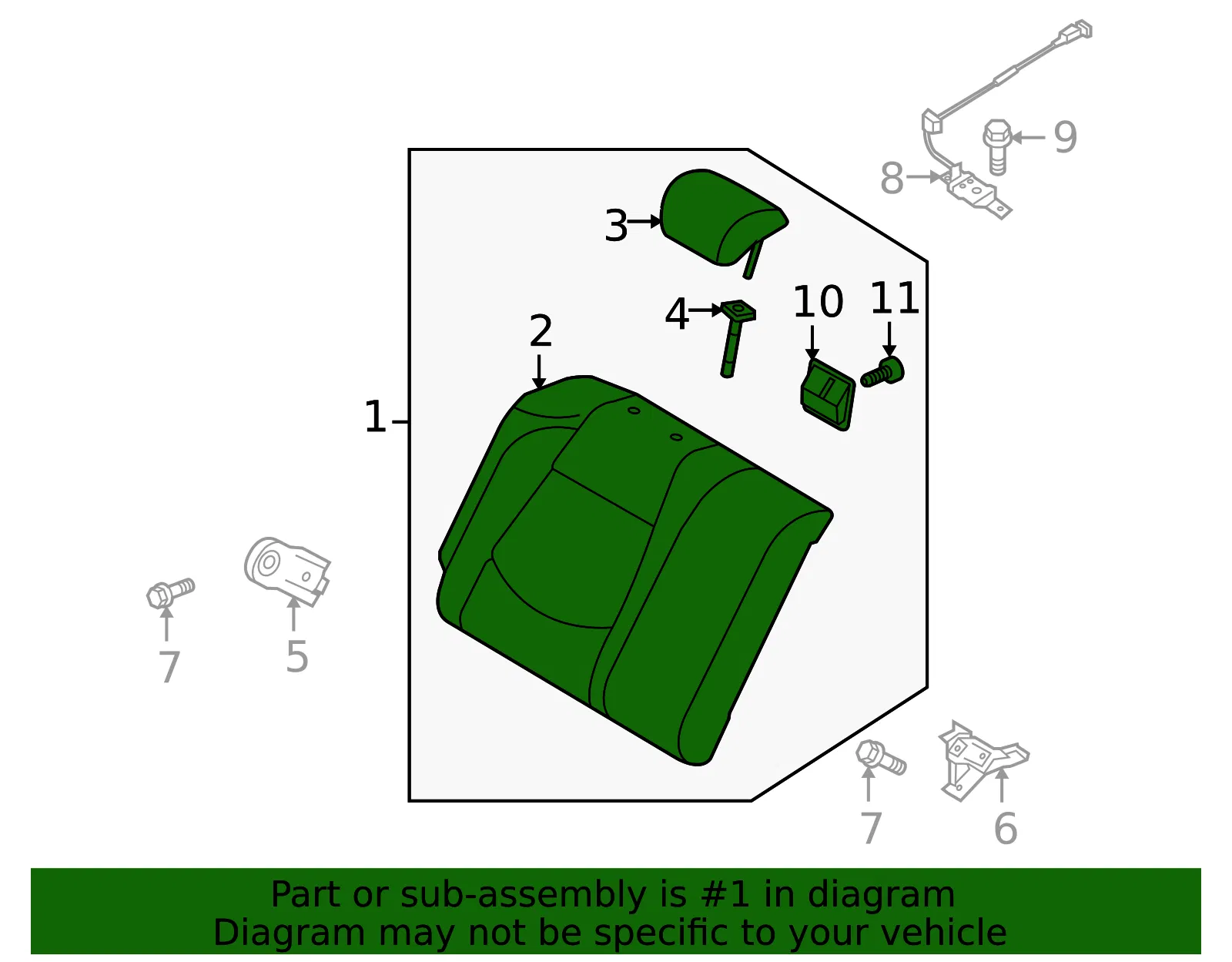 Seat Back Assembly - Kia (89400-1M690AFU) - view 2