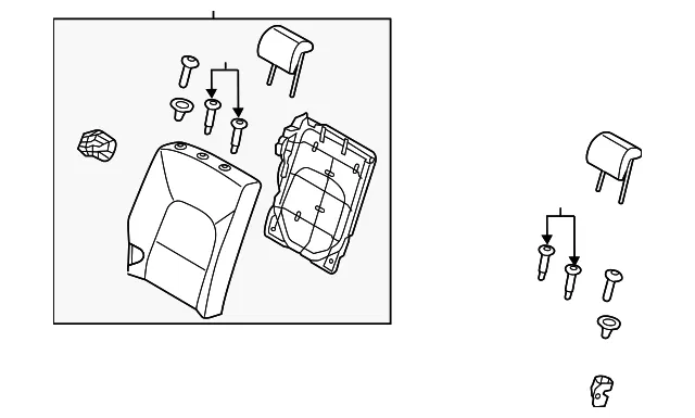 Seat Back Assembly - Passenger Side (RH) - Kia (89400-1W023BB2)
