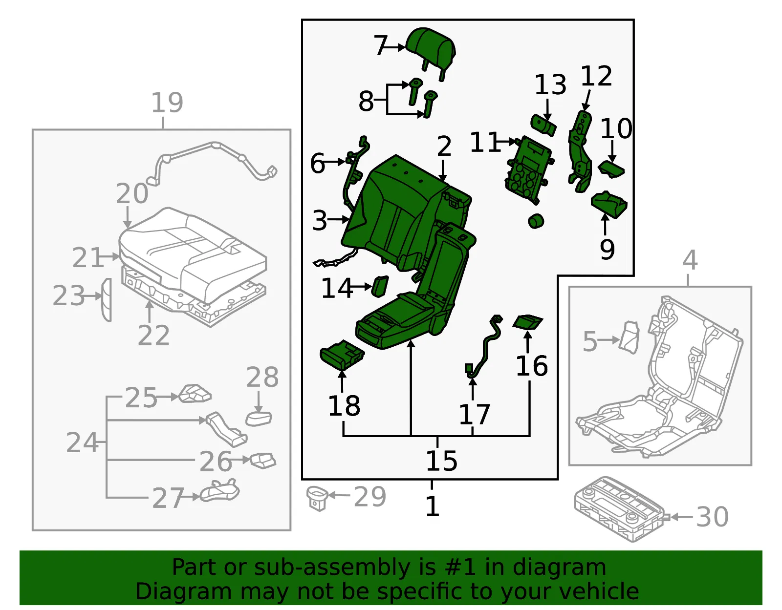 Seat Back Assembly - Kia (89400-3TMB0KCC) - view 2