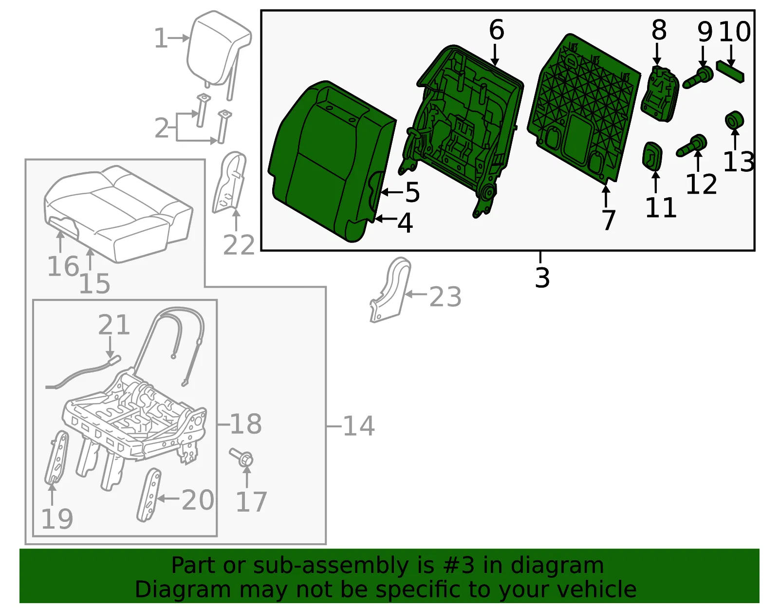 Seat Back Assembly - Kia (89400-A9060DL1) - view 2