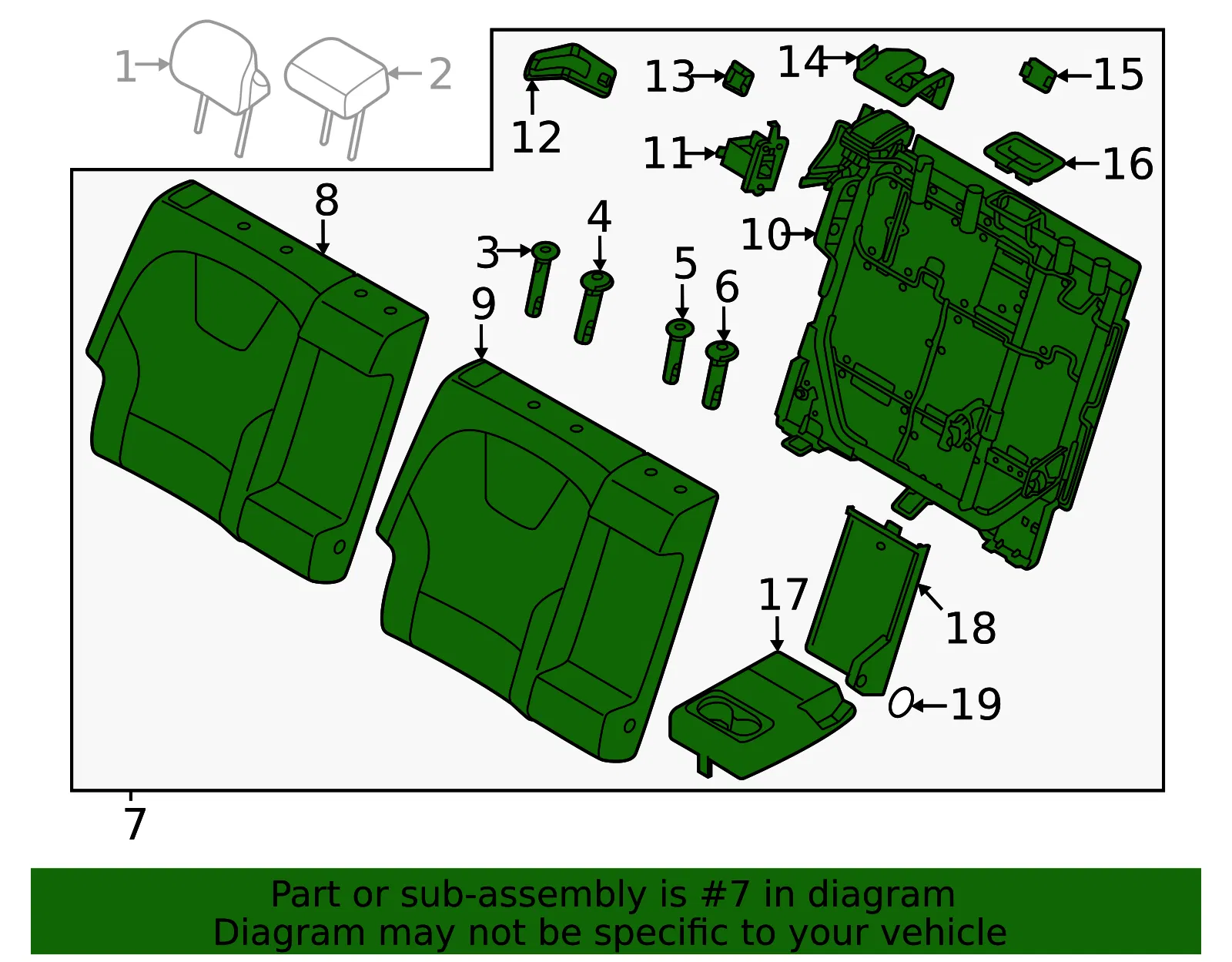 Seat Back Assembly - Kia (89400-AT580A3X) - view 2