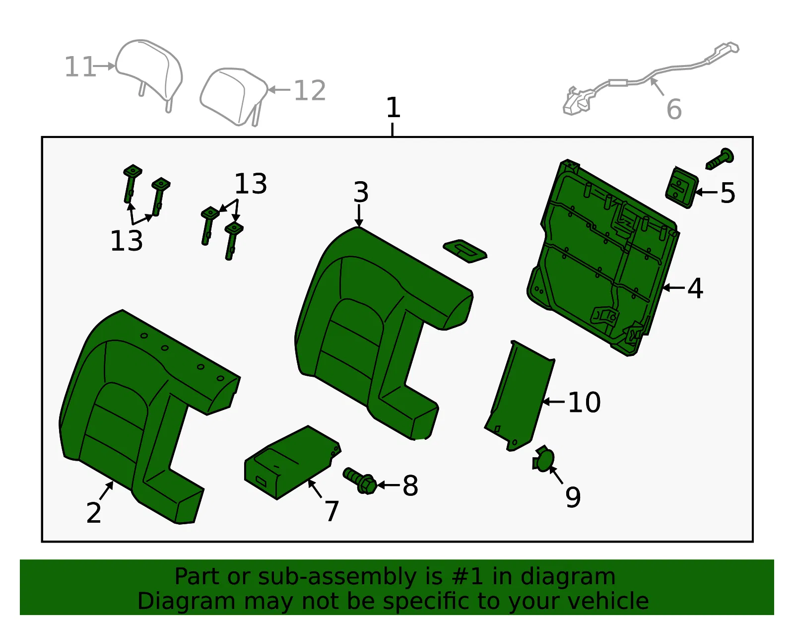 Seat Back Assembly - Kia (89400-B0500K7N) - view 2