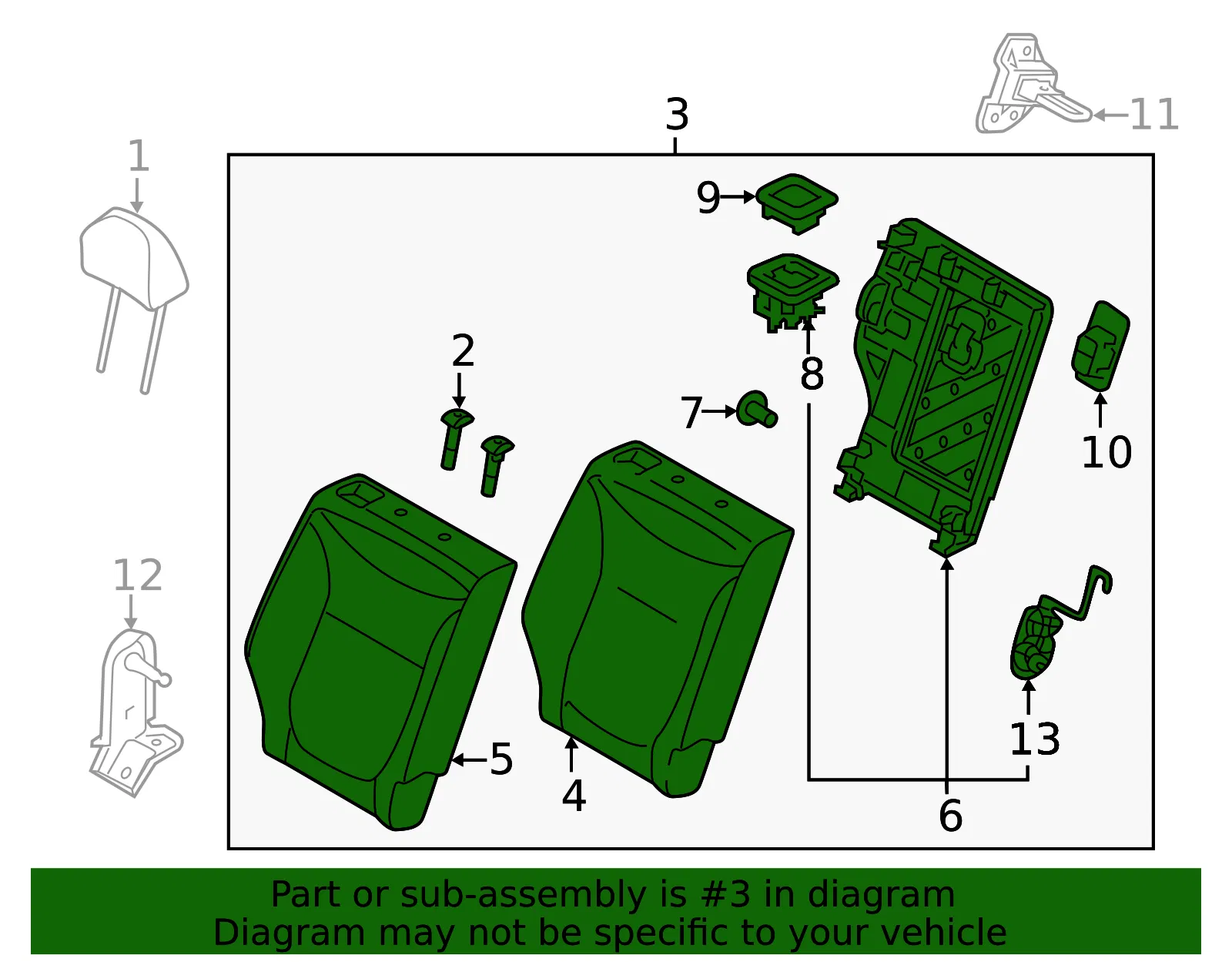 Seat Back Assembly - Kia (89400-B2710KE4) - view 2