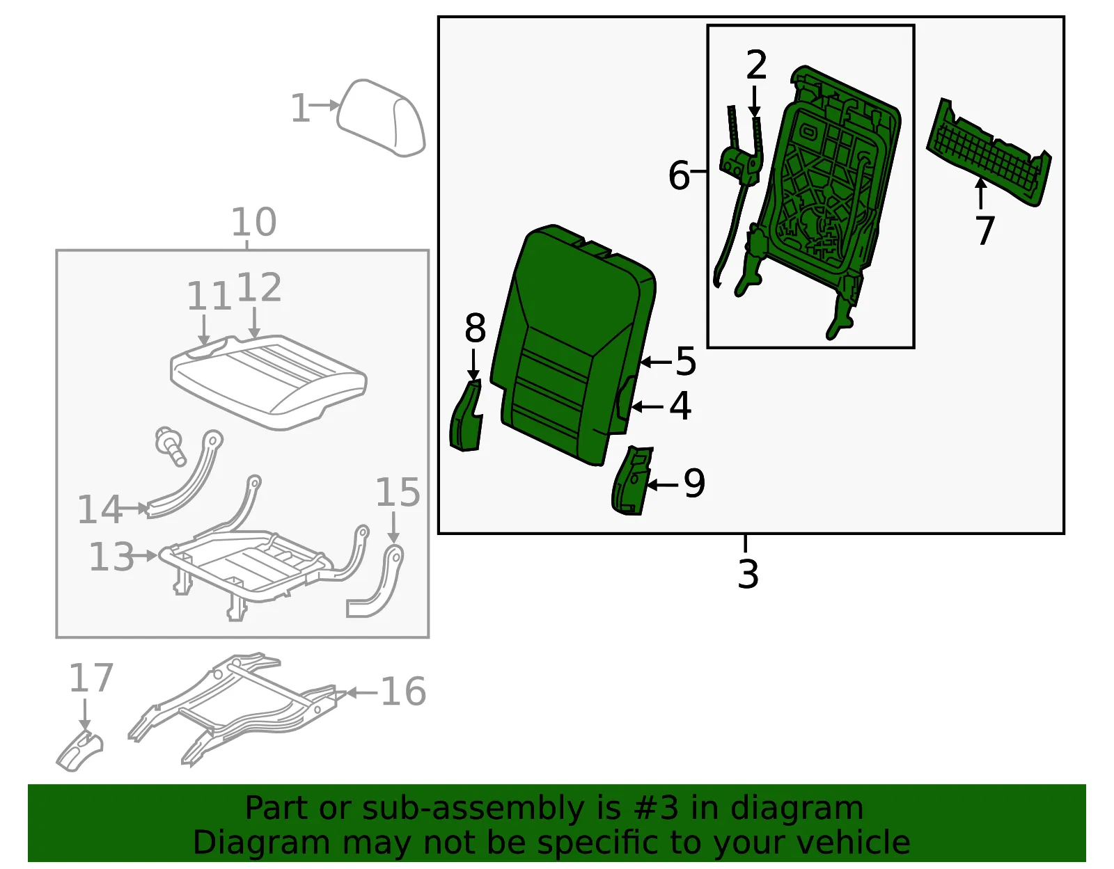 Seat Back Assembly - Kia (89400-C6512C63) - view 2