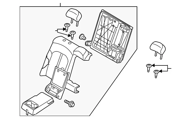 Seat Back Assembly - Passenger Side (RH) - Kia (89400-D5060G2C)