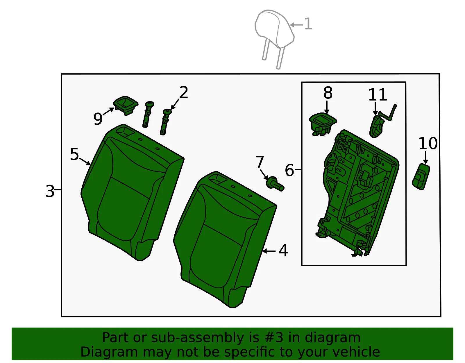 Seat Back Assembly - Kia (89400-E4100ASY) - view 2