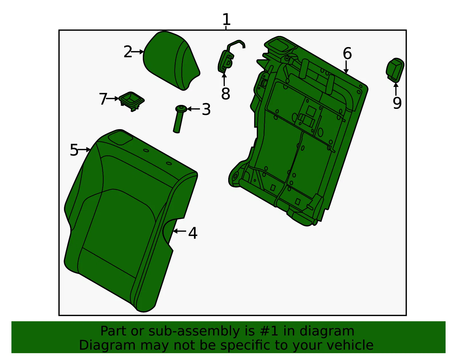 Seat Back Assembly - Kia (89400-K0720SQ4) - view 2