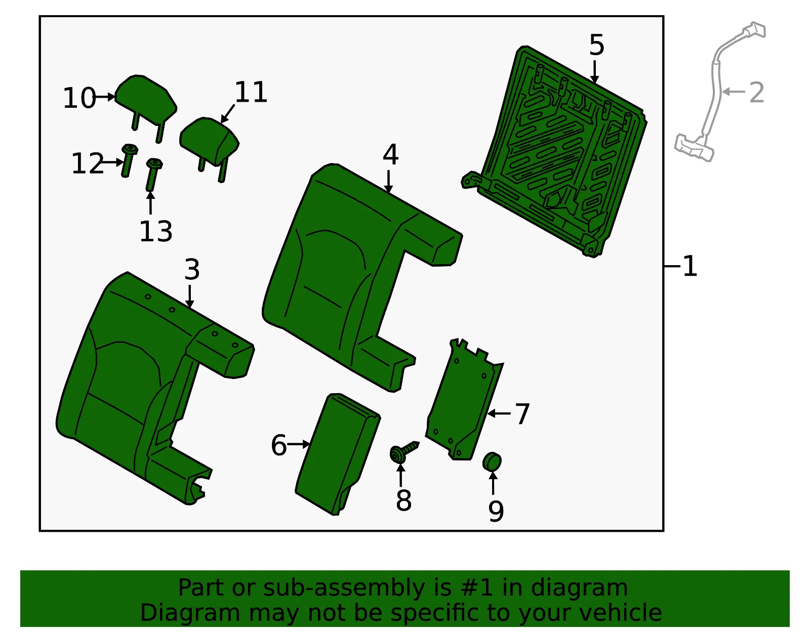 Seat Back Assembly - Kia (89400-M7110B4B) - view 2