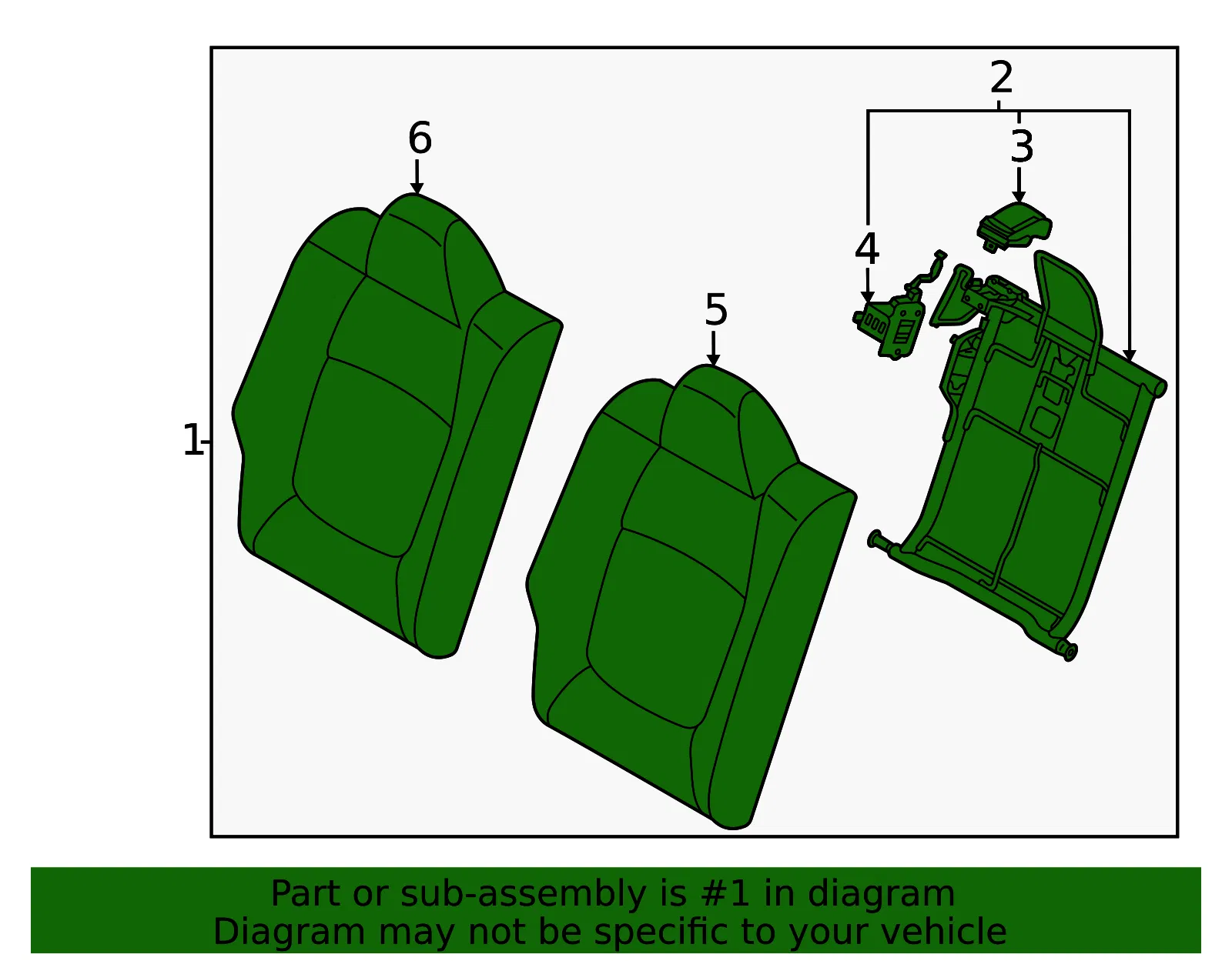 Seat Back Assembly - Kia (89400-Q5020A7B) - view 2
