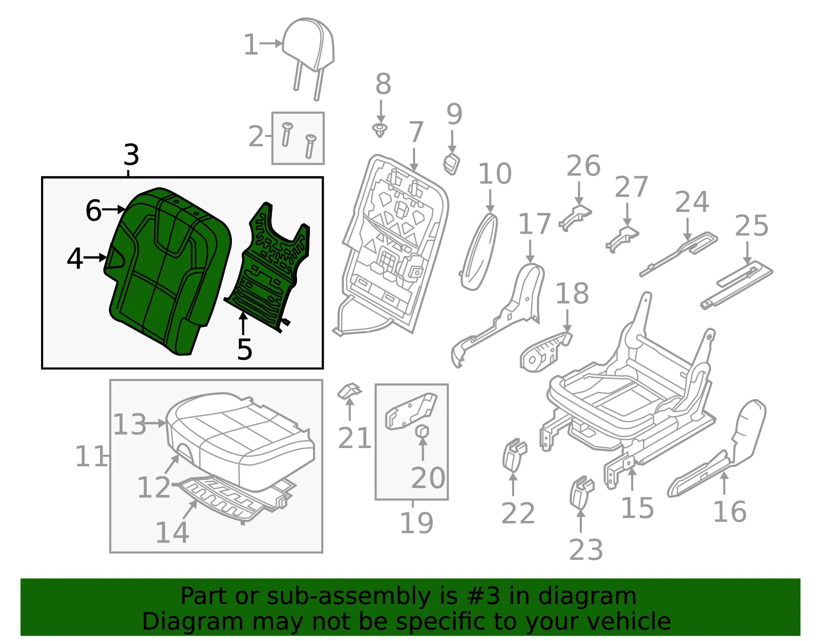 Seat Back Assembly - Kia (89400-S9501OND) - view 2