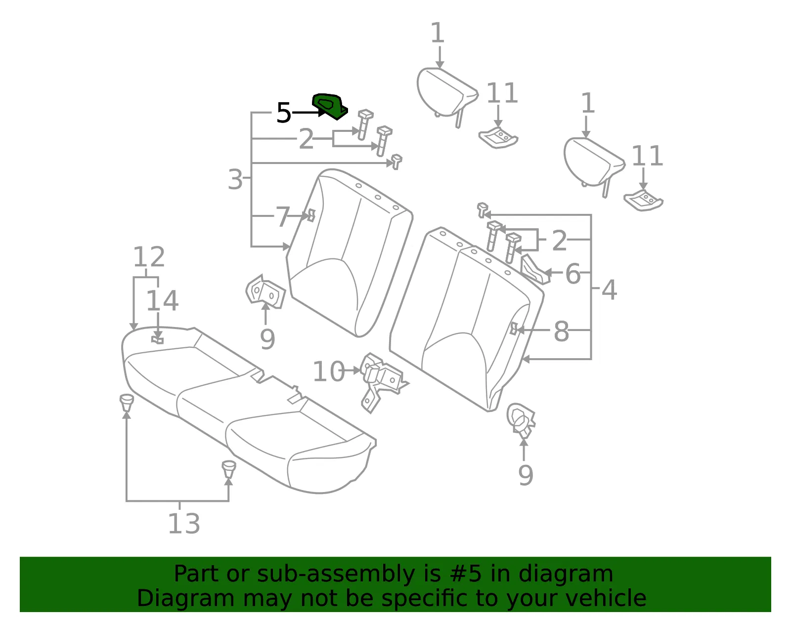 Seat Back Assembly Guide - Passenger Side (RH) - Kia (89403-1E000RU) - view 2