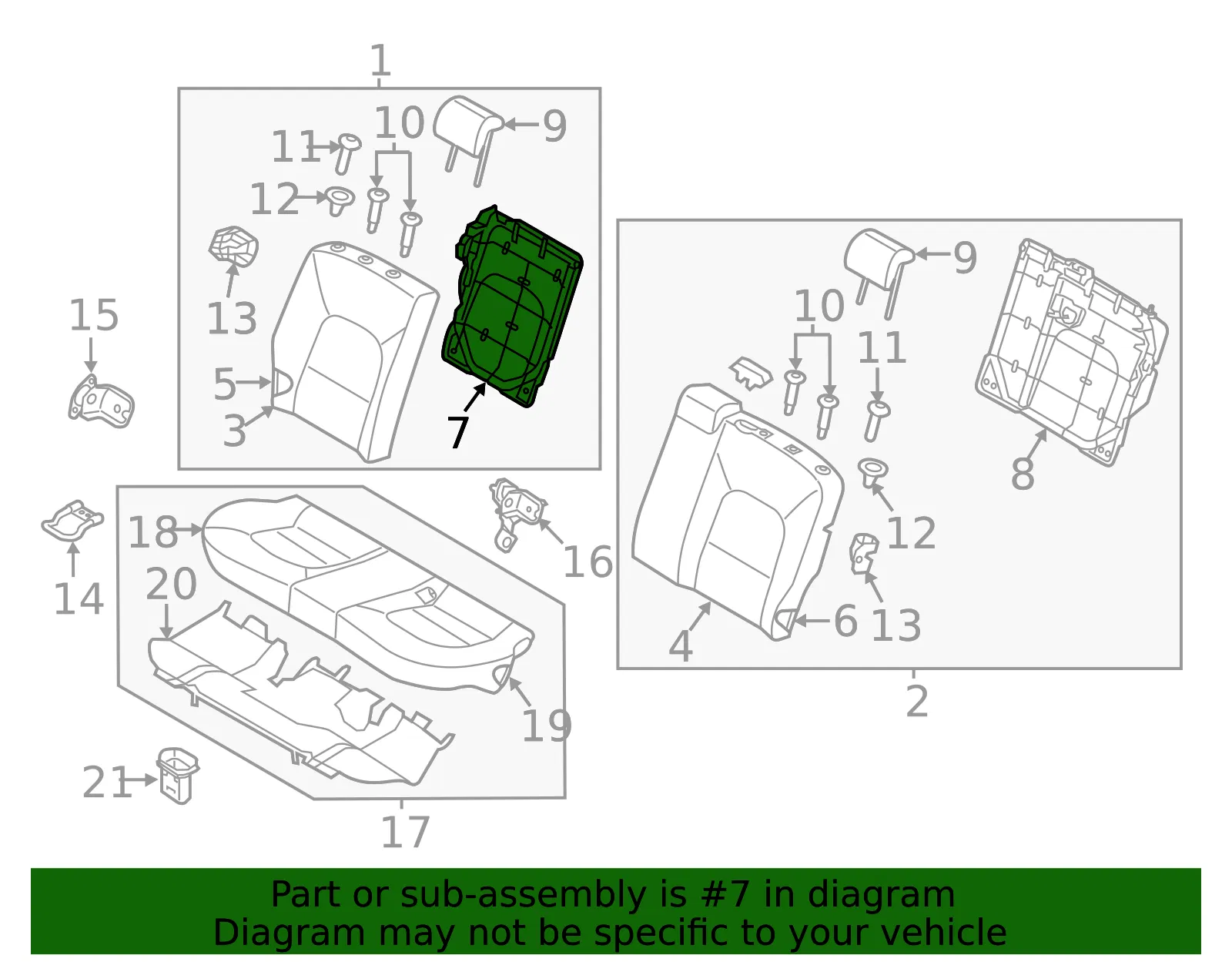 Seat Back Frame - Passenger Side (RH) - Kia (89410-1W030DCM) - view 2