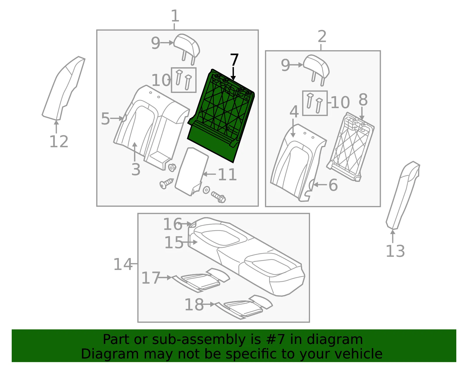 Seat Back Frame - Kia (89410-4C010) - view 2