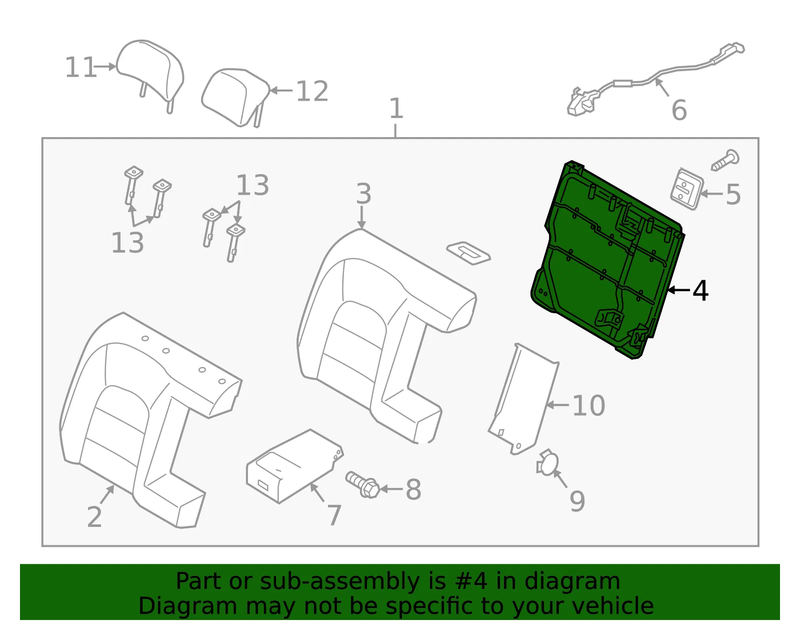 Seat Back Frame - Kia (89410-A7110) - view 2