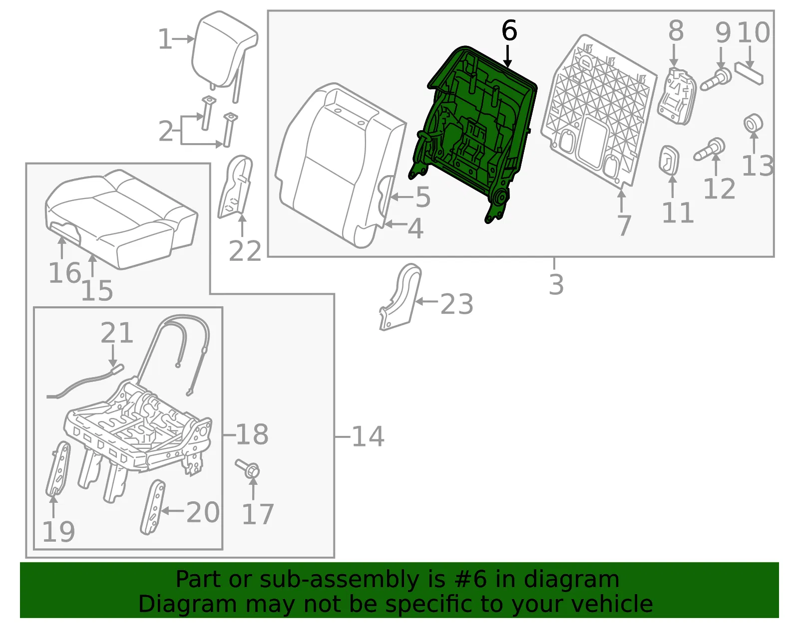Seat Back Frame - Kia (89410-A9060DLA) - view 2