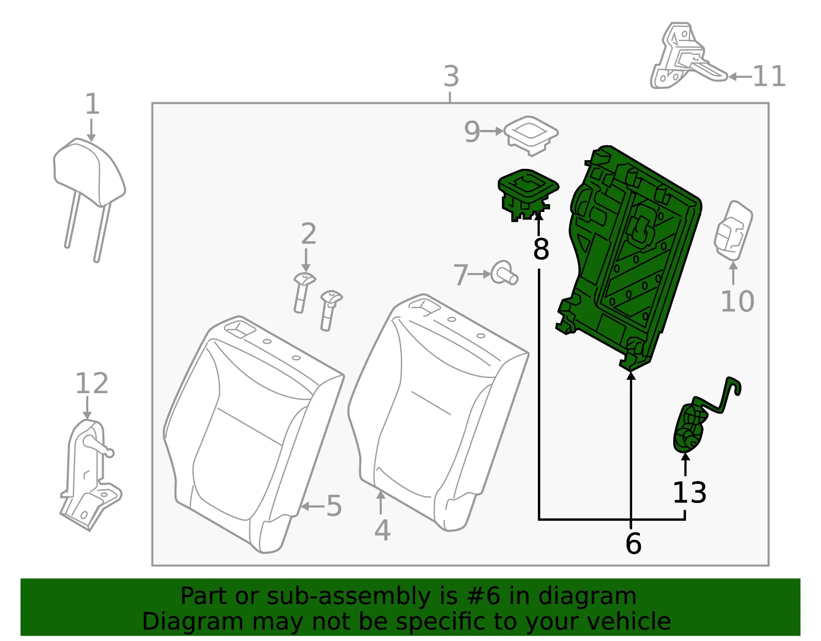 Seat Back Frame - Kia (89410-B2700EQ) - view 2
