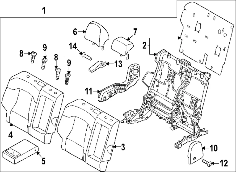 Seat Back Frame - Kia (89410-CH421)