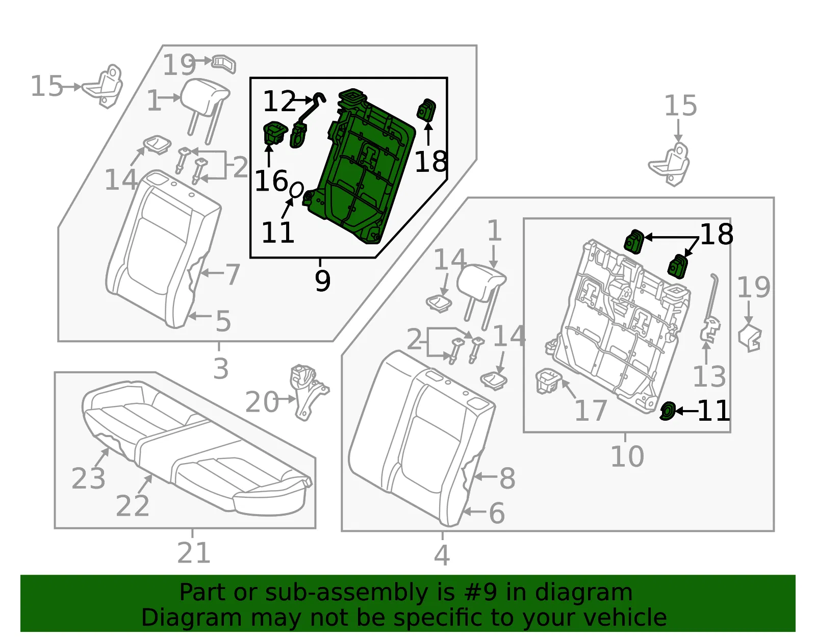 Seat Back Frame - Kia (89410-H9500) - view 2