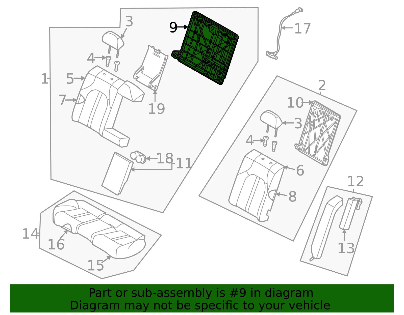 Seat Back Frame - Kia (89410-L3020) - view 2
