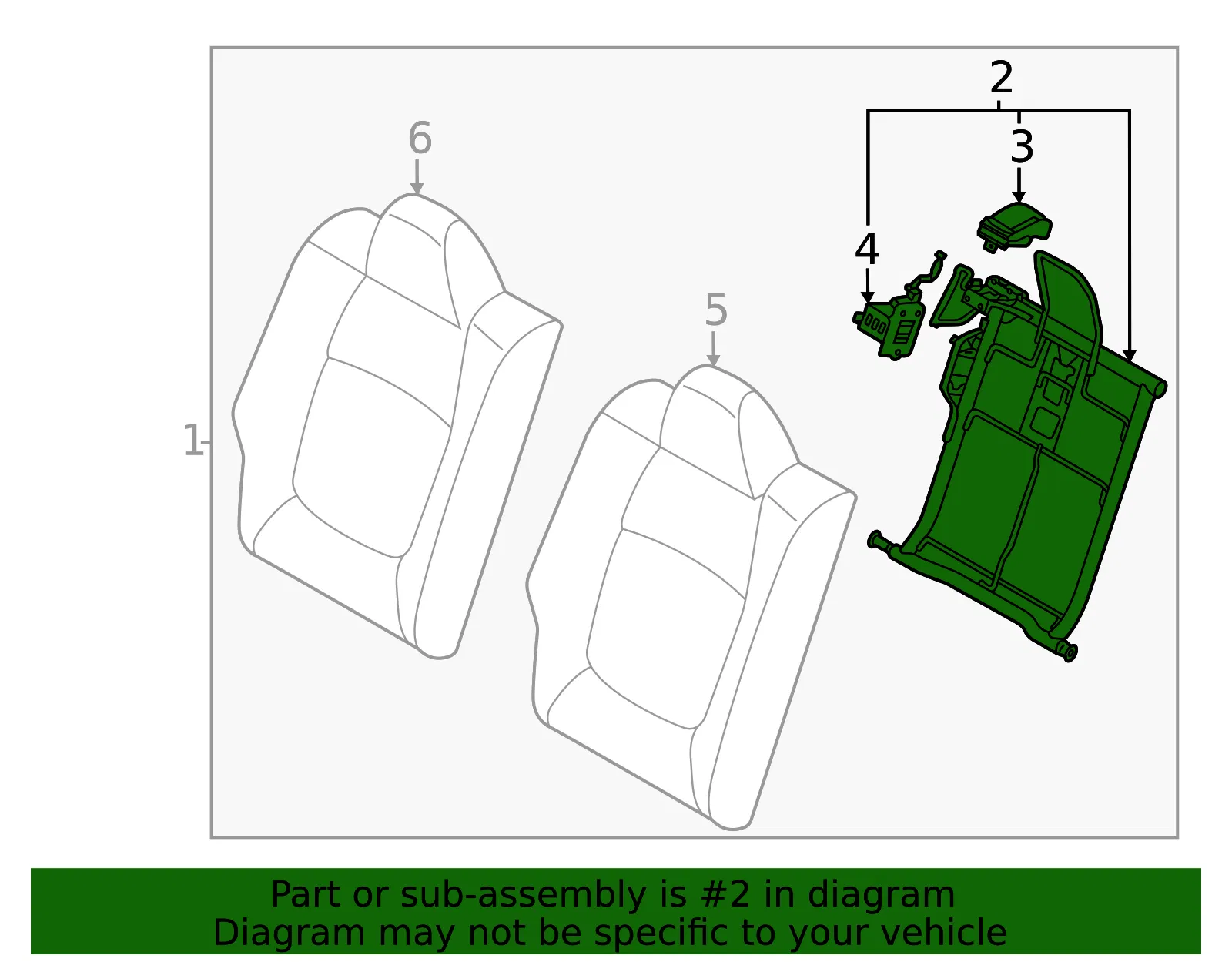 Seat Back Frame - Kia (89410-Q5000) - view 2