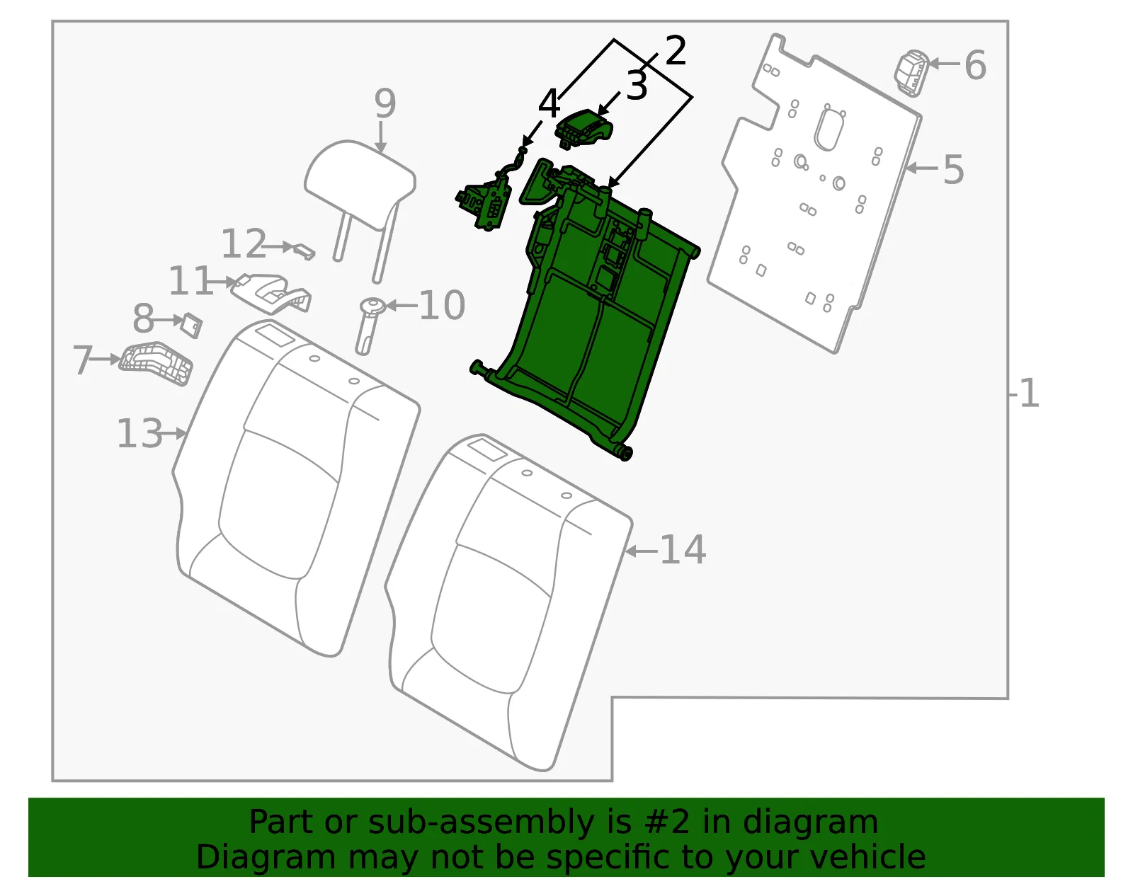 Seat Back Frame - Kia (89410-Q5010) - view 2
