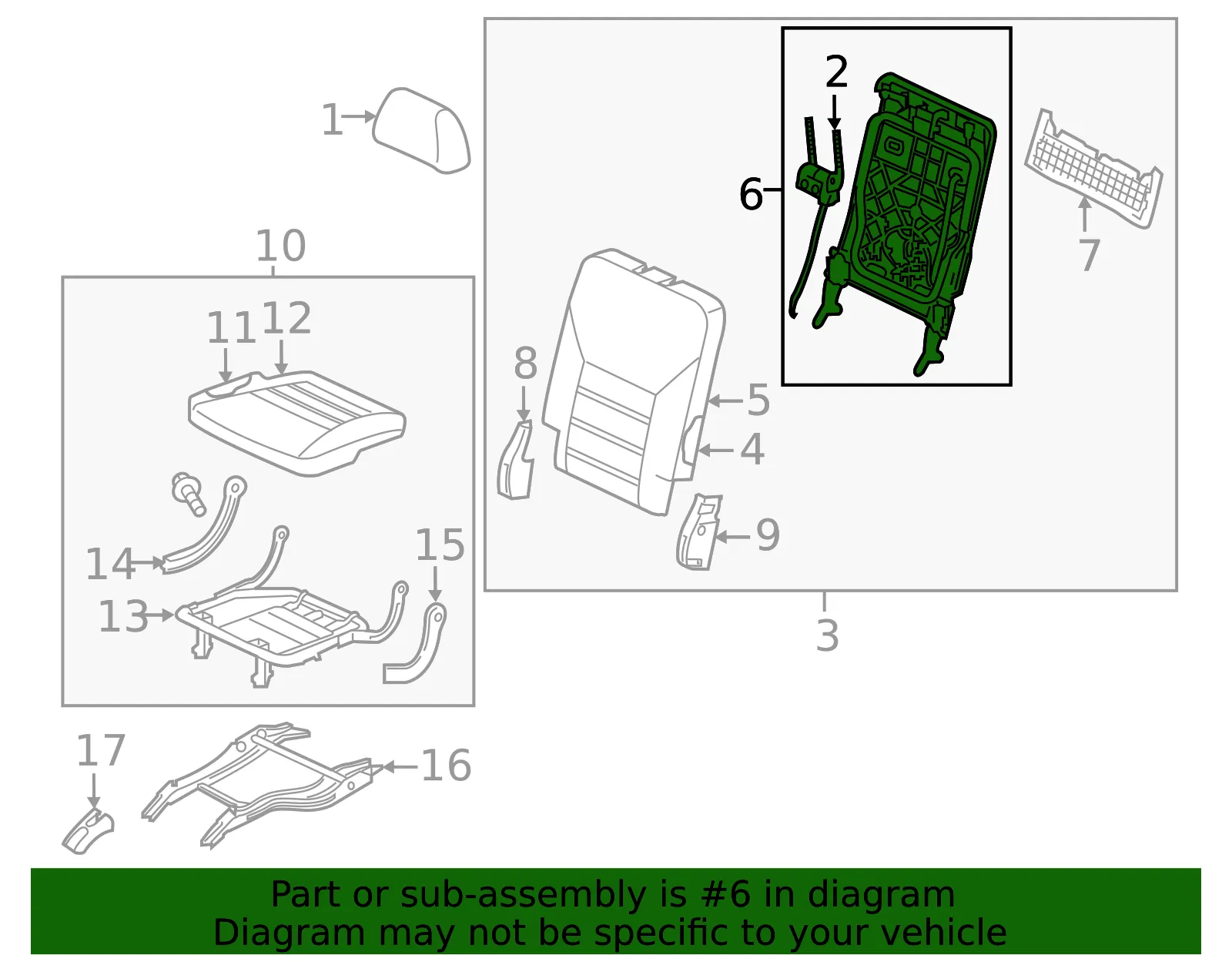 Seat Back Frame - Kia (89411-C6500) - view 2