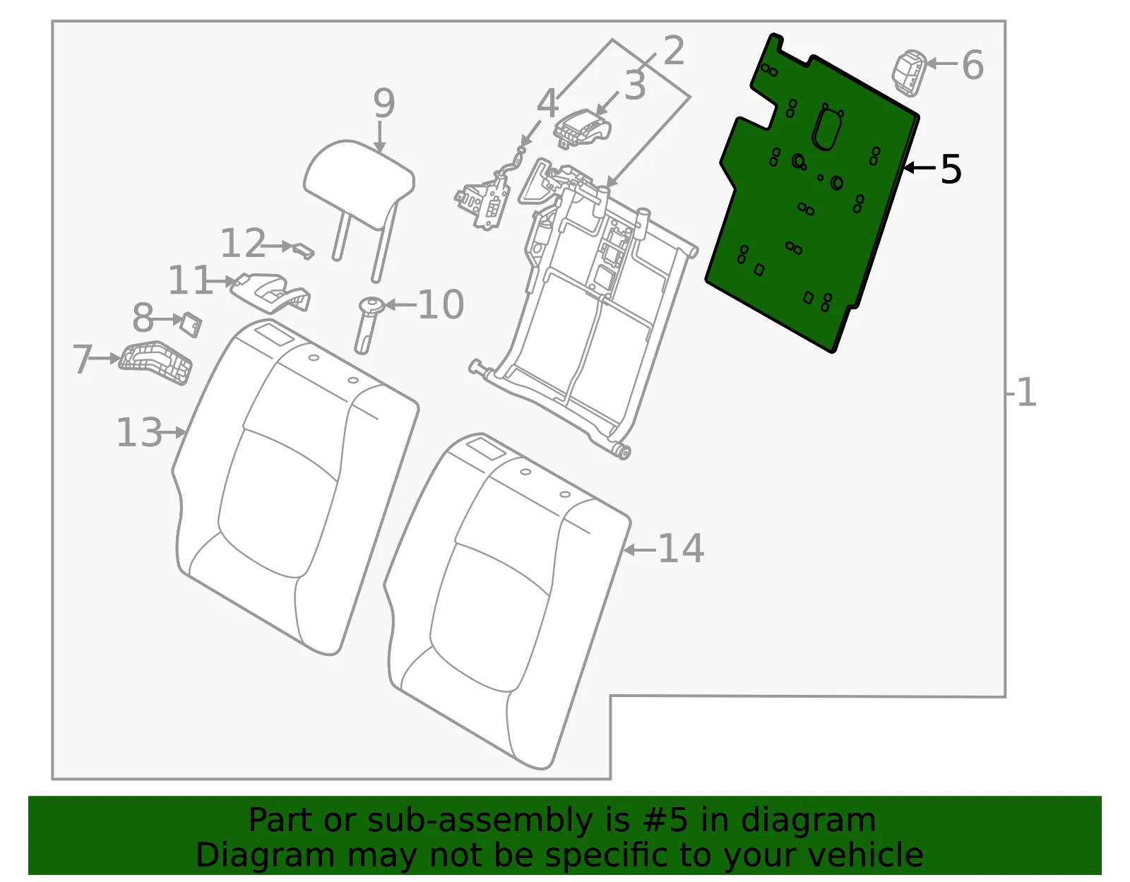 Seat Back Panel - Kia (89445-Q5000) - view 2