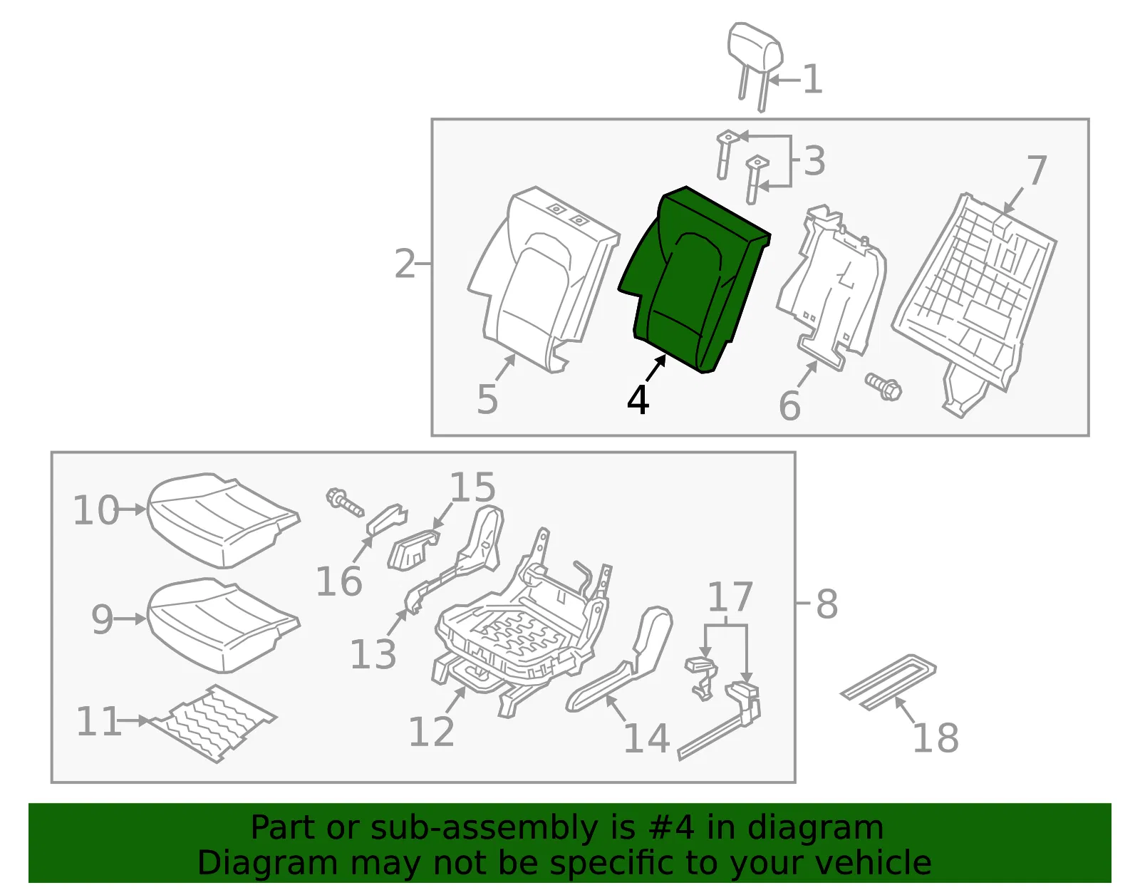 Seat Back Pad - Kia (89450-1U710) - view 2
