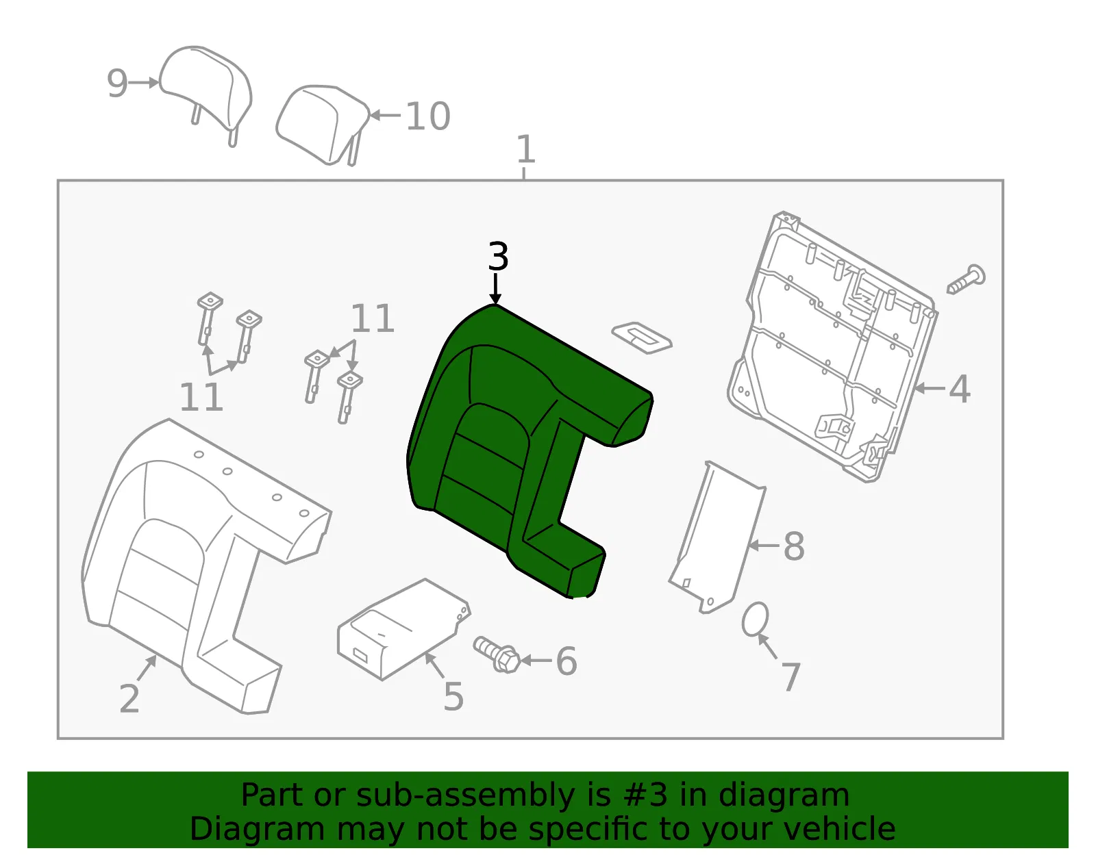 Seat Back Pad - Kia (89450-A7610) - view 2