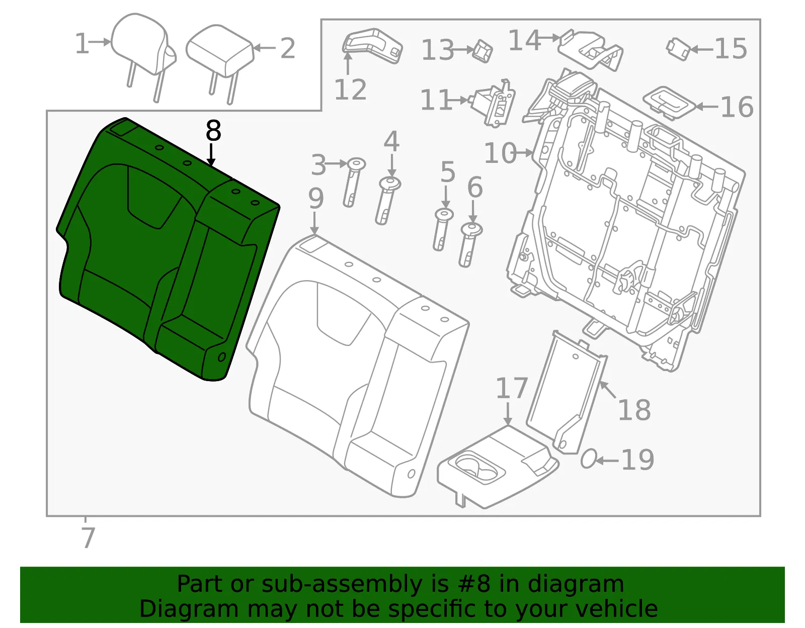 Seat Back Pad - Kia (89450-AT110) - view 2