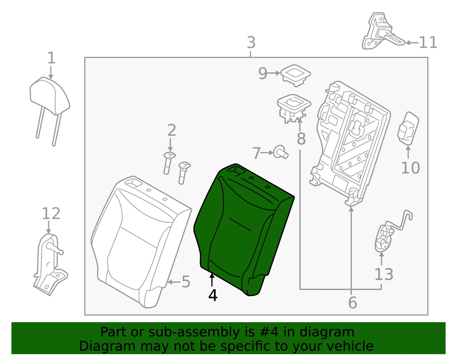 Seat Back Pad - Kia (89450-B2210) - view 2