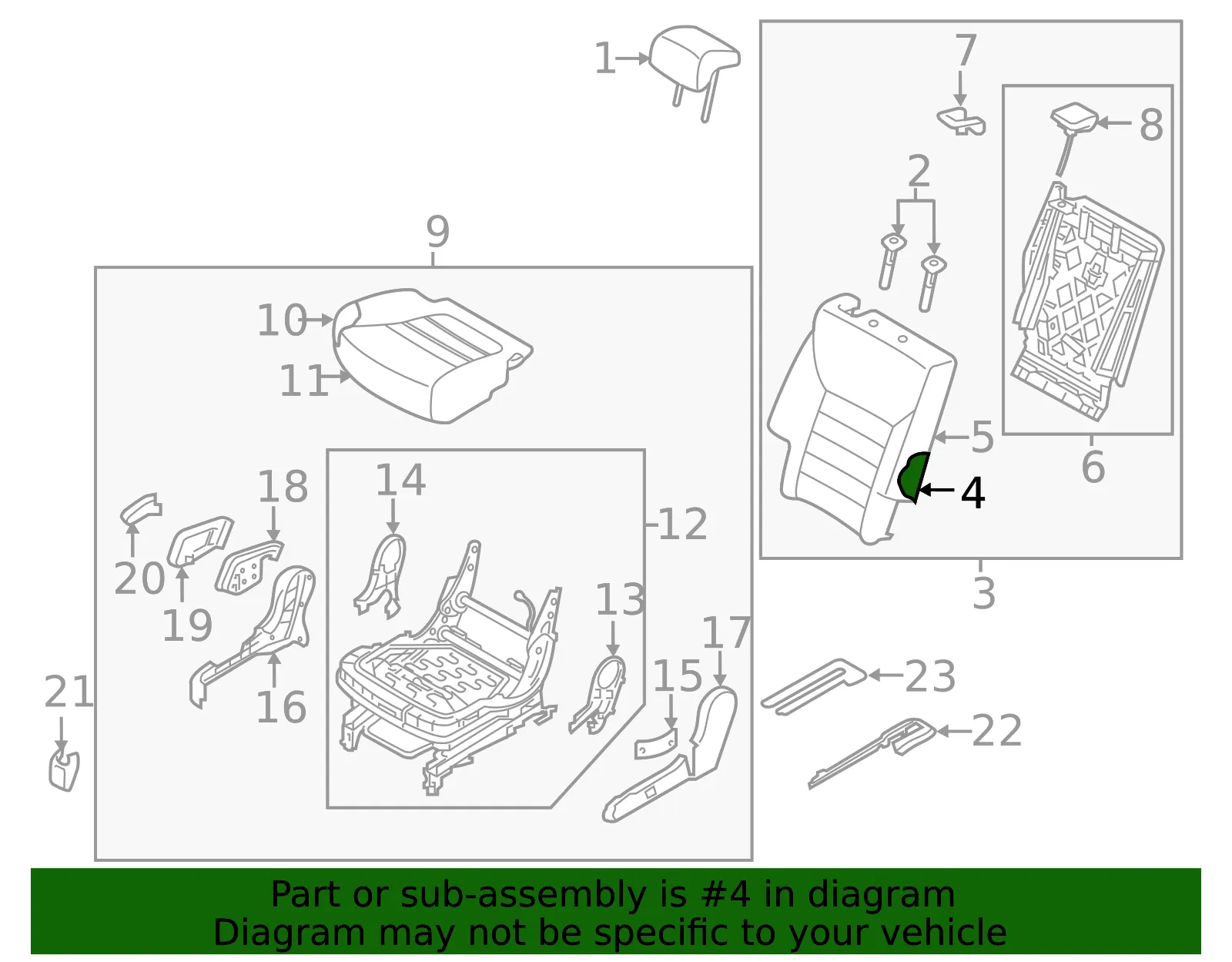 Seat Back Pad - Kia (89450-C6000) - view 2