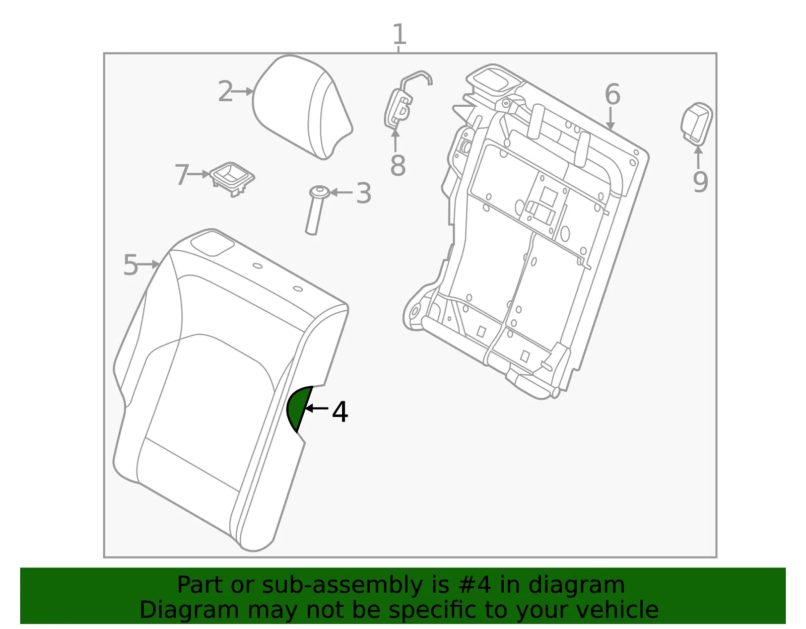 Seat Back Pad - Kia (89450-K0010) - view 2
