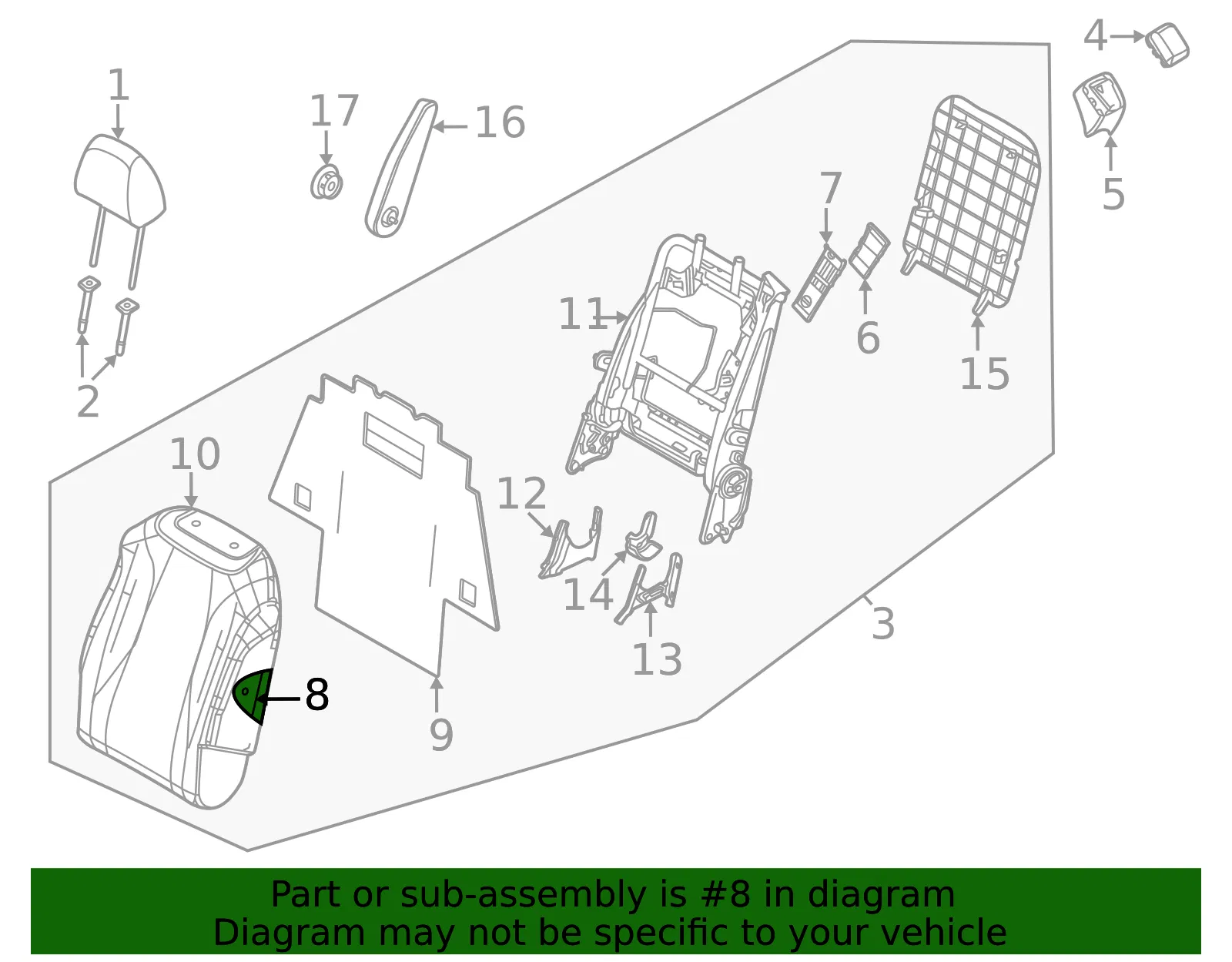 Seat Back Pad - Kia (89450-R0010) - view 2