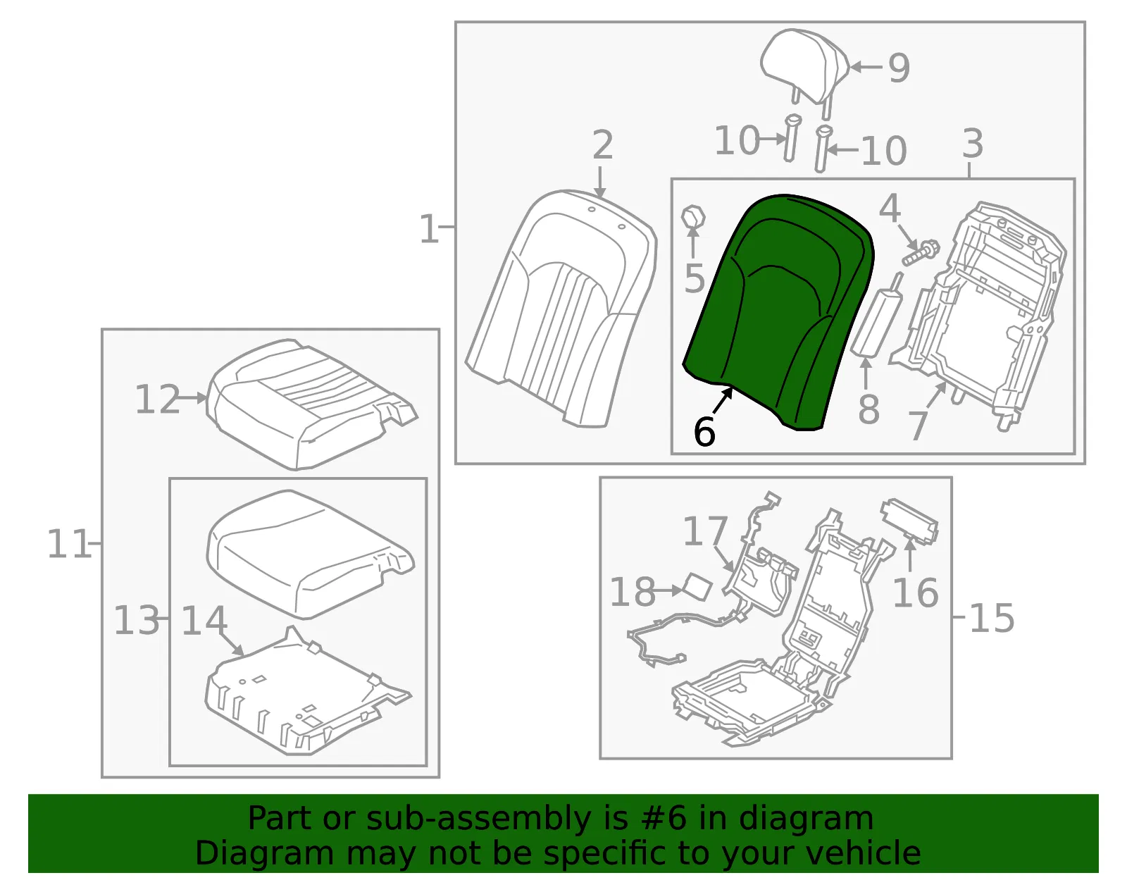 Seat Back Pad - Kia (89451-J6510) - view 2