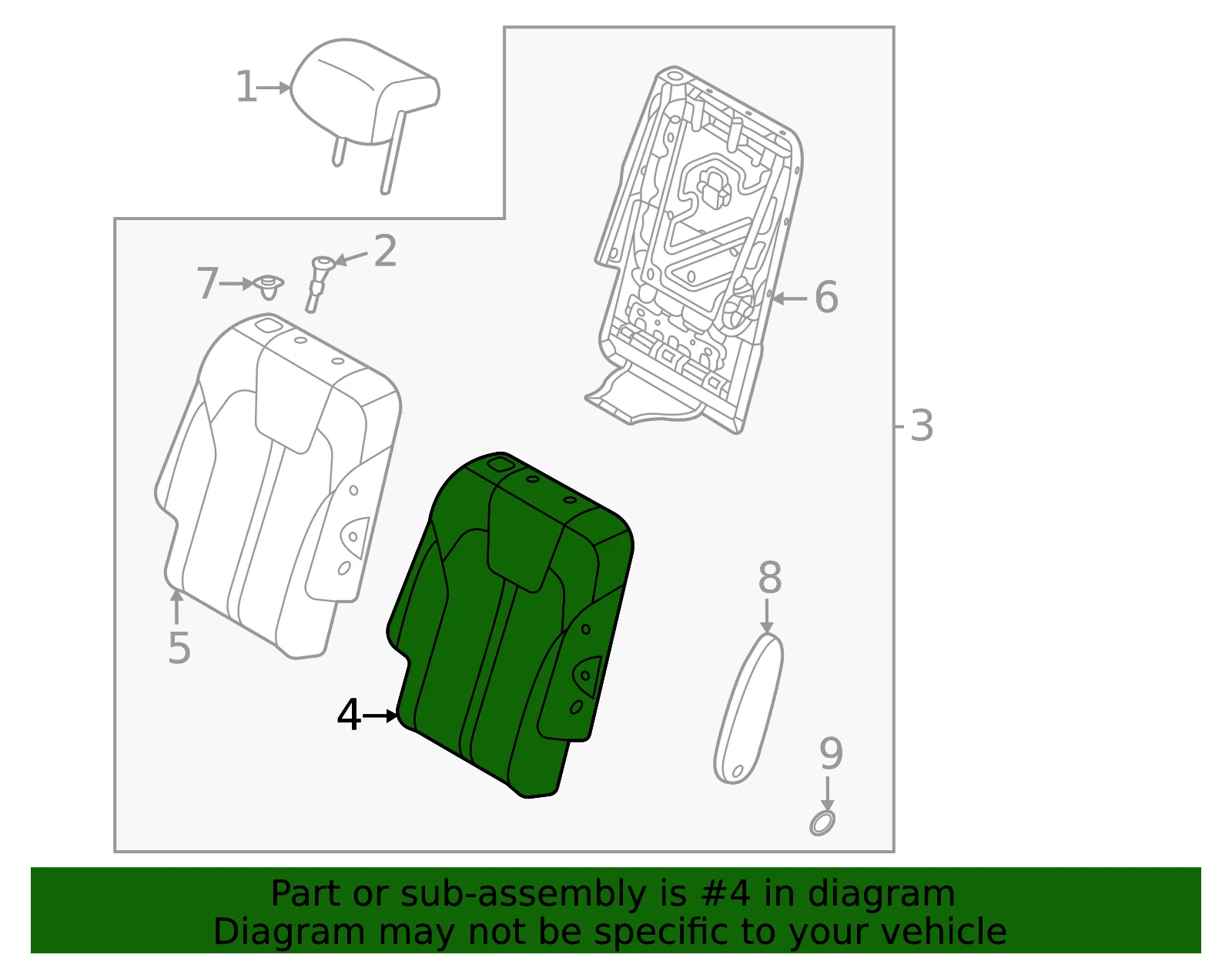 Seat Back Pad - Kia (89451-R5500) - view 2