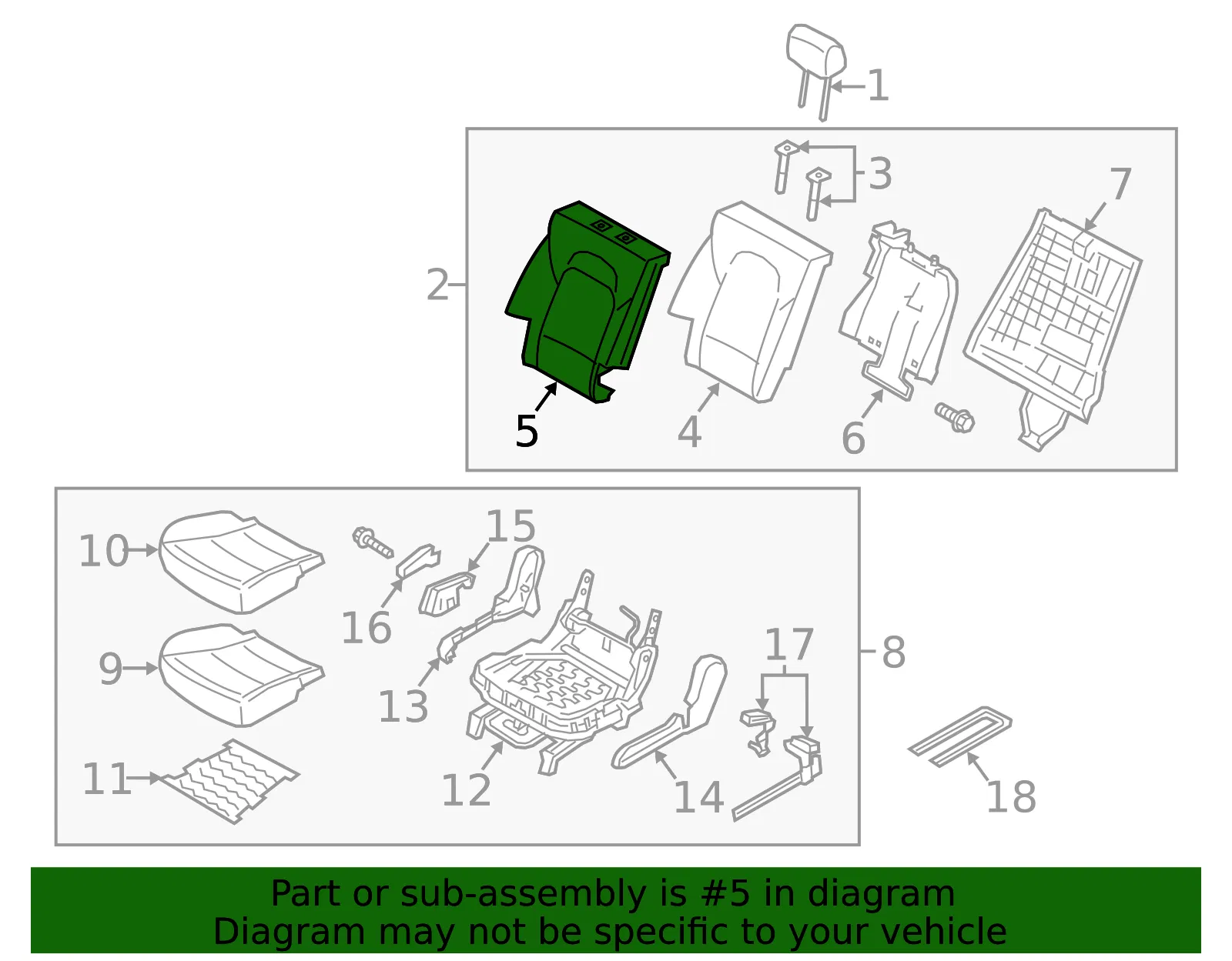 Seat Back Cover - Kia (89460-1U730BD6) - view 2